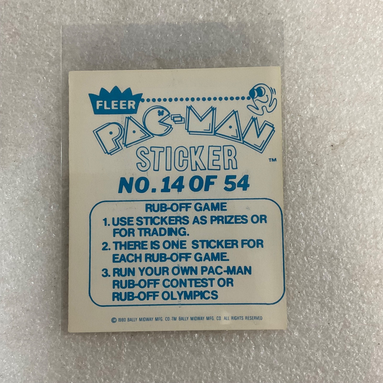 1980 Fleer Pac-Man Sticker No.14 For Challenge Call Bally Midway - Image 2