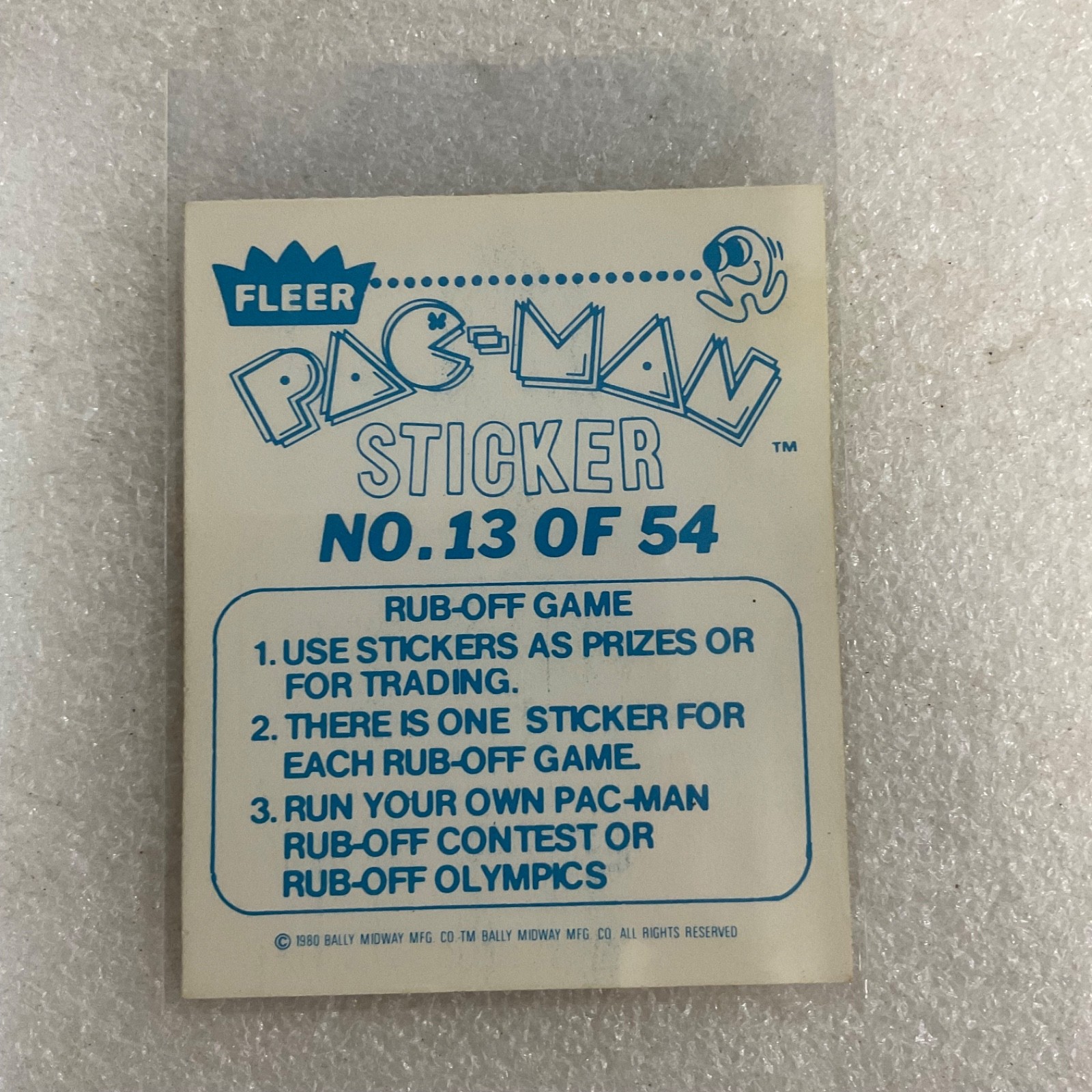 1980 Fleer Pac-Man Sticker No.13 Headquarters Bally Midway - Image 2