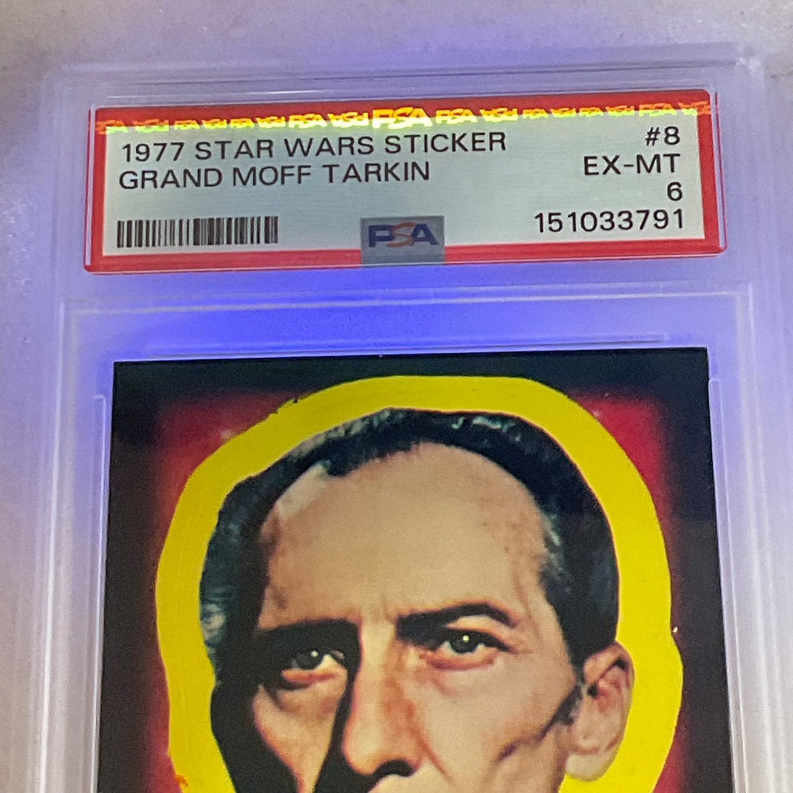 Star Wars 1977 Grand Moff Tarkin Sticker Card #8 PSA 6 CERT#151033791 - Image 14