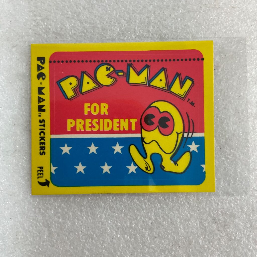 1980 Fleer Pac-Man Sticker #12 For President Midway - Image 1