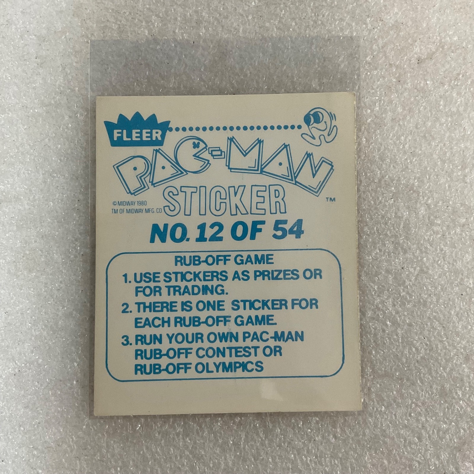 1980 Fleer Pac-Man Sticker #12 For President Midway - Image 2