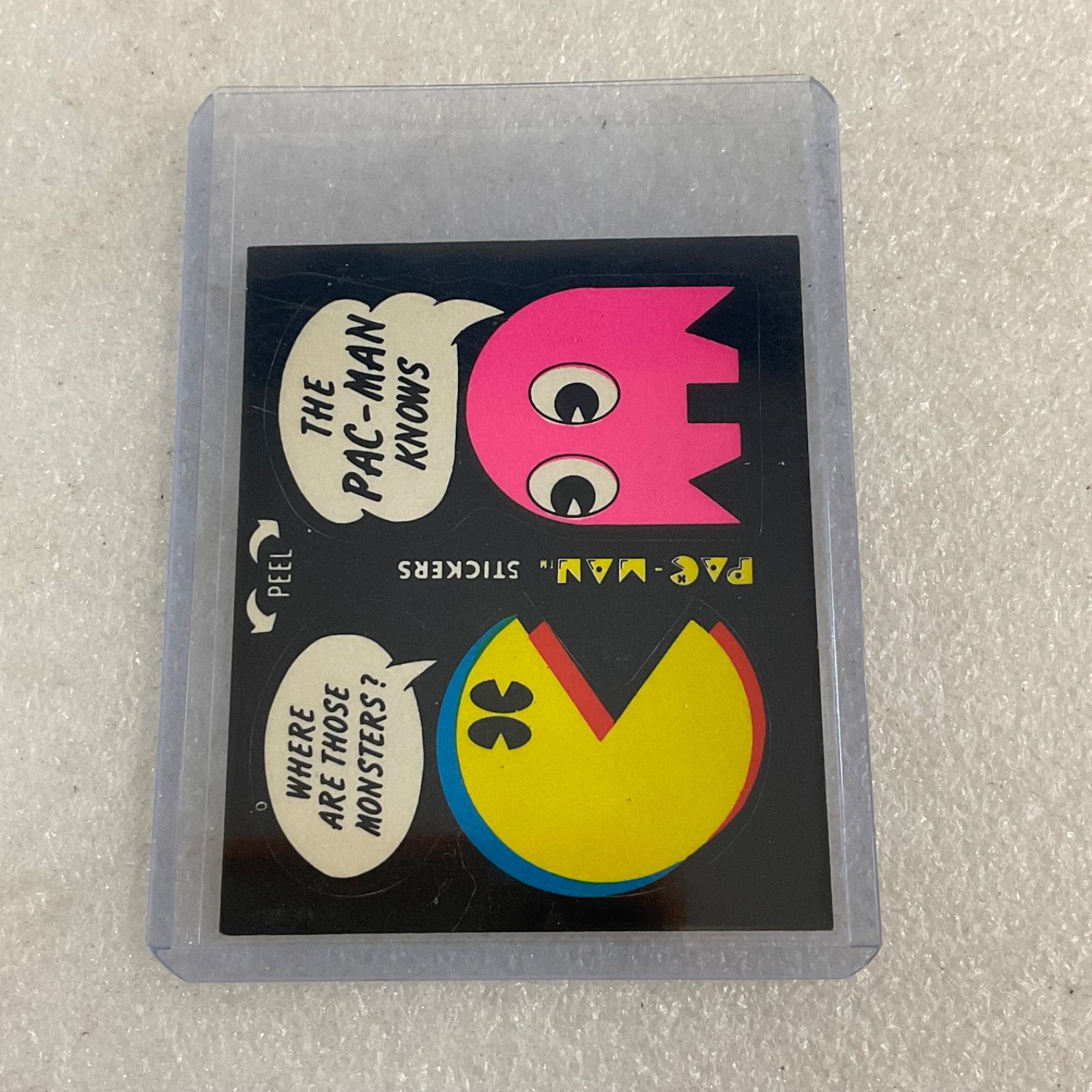 1982 Fleer Pac-Man Sticker #16 The Pac-Man Knows Bally Midway - Image 3
