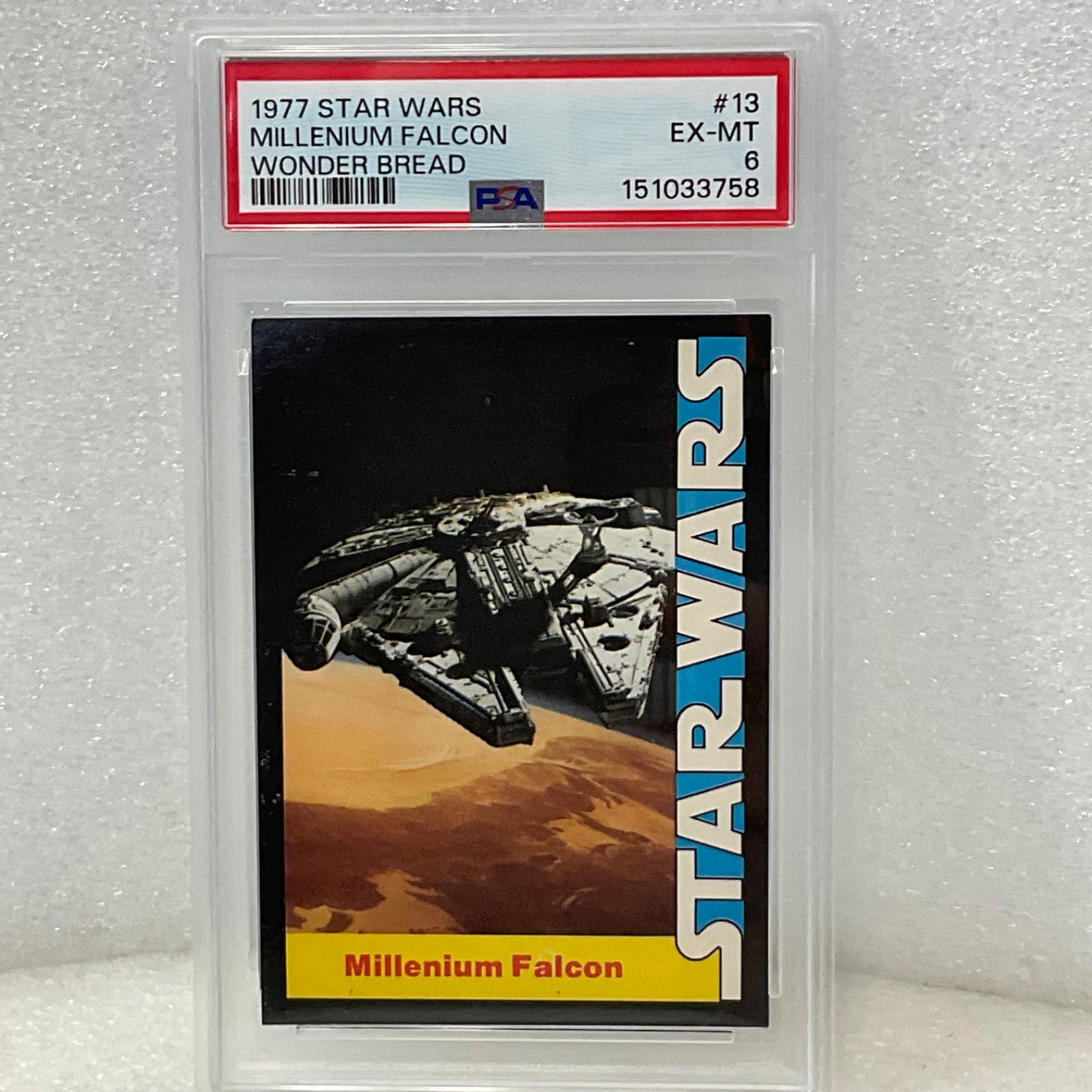 1977 Star Wars Wonder Bread #13 Millenium Falcon PSA 6 CERT#151033758 - Image 3