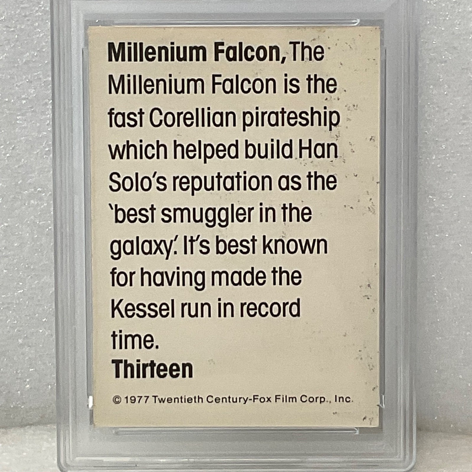 1977 Star Wars Wonder Bread #13 Millenium Falcon PSA 6 CERT#151033758 - Image 6