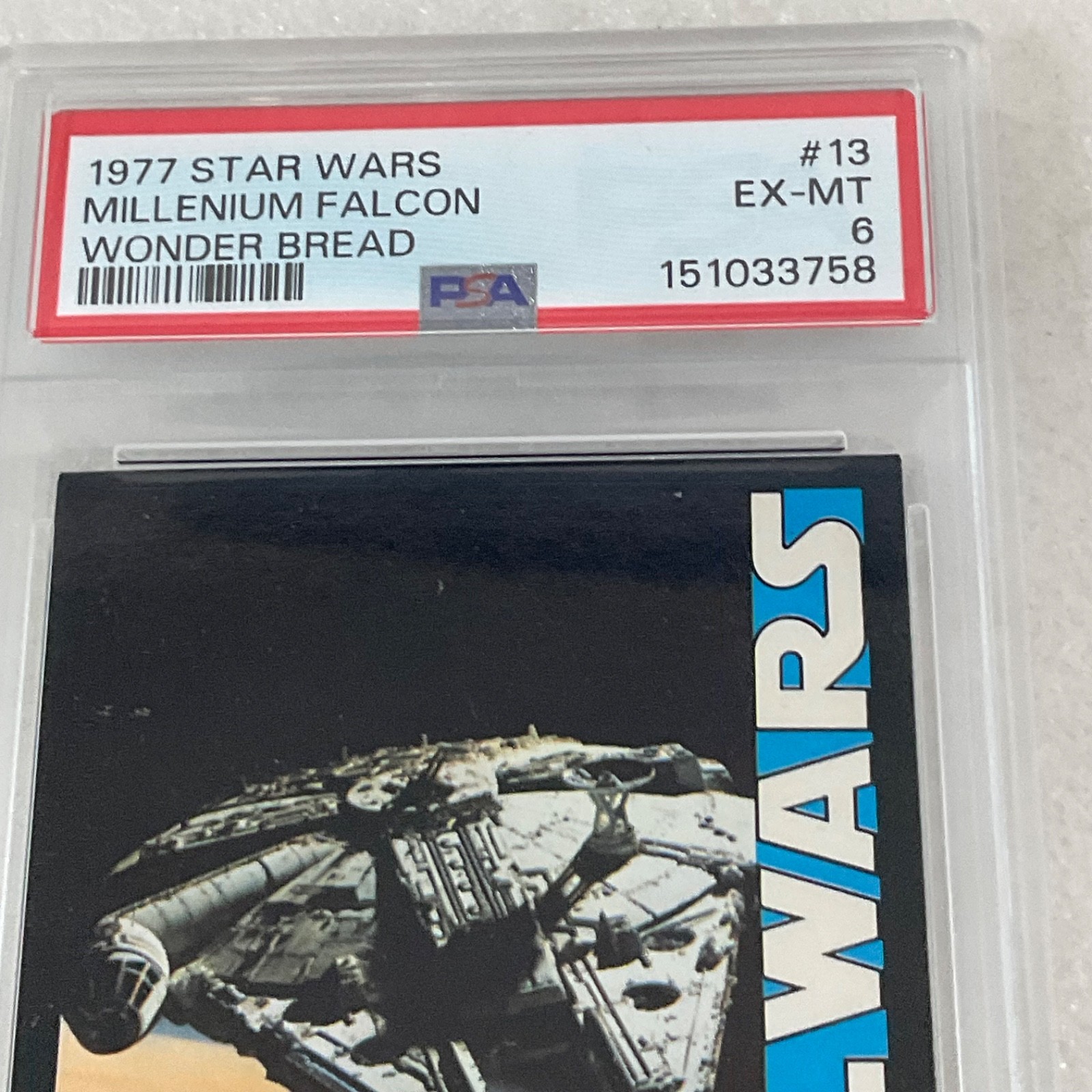 1977 Star Wars Wonder Bread #13 Millenium Falcon PSA 6 CERT#151033758 - Image 7