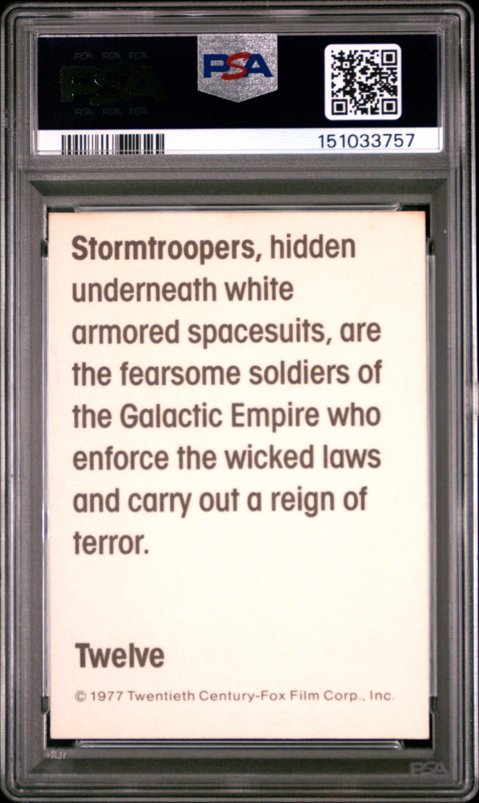 Star Wars 1977 Wonder Bread Stormtroopers #12 PSA 6 CERT#151033757 - Image 2