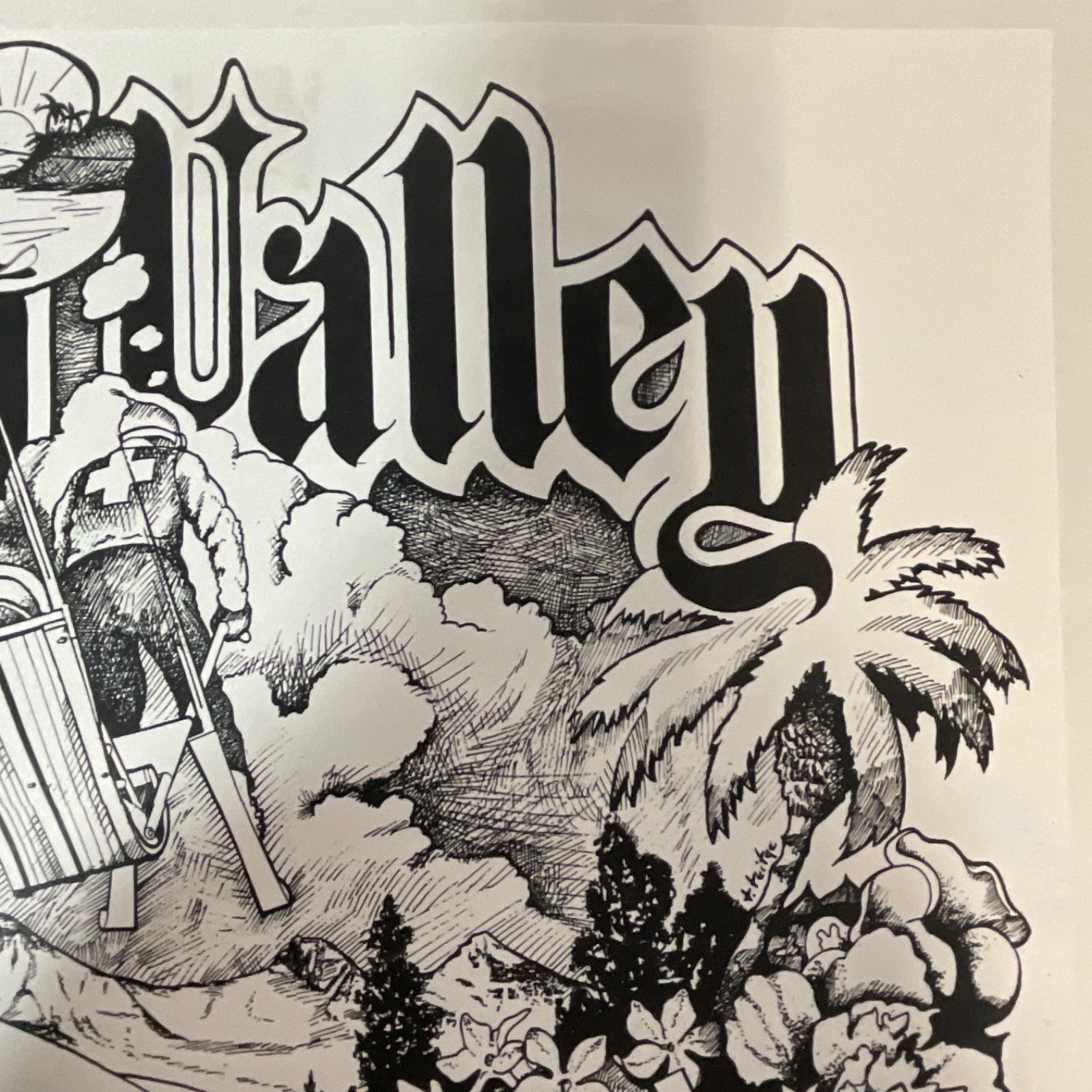 Sun Valley Ski Patrol Paper Art Print T Teige Black White 16x12in - Image 5