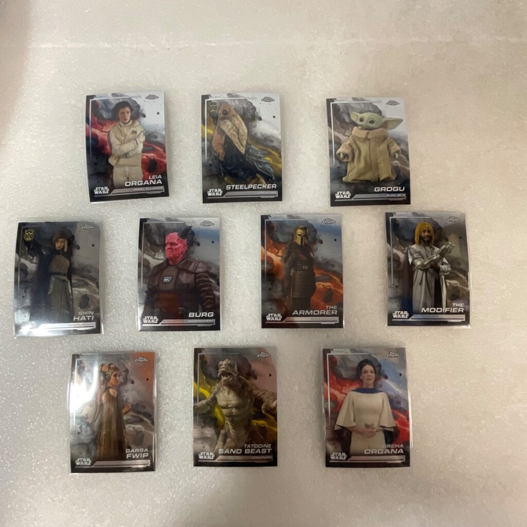 2024 Topps Chrome Star Wars 10 Card Lot Grogu Leia Shin Hati - Image 1