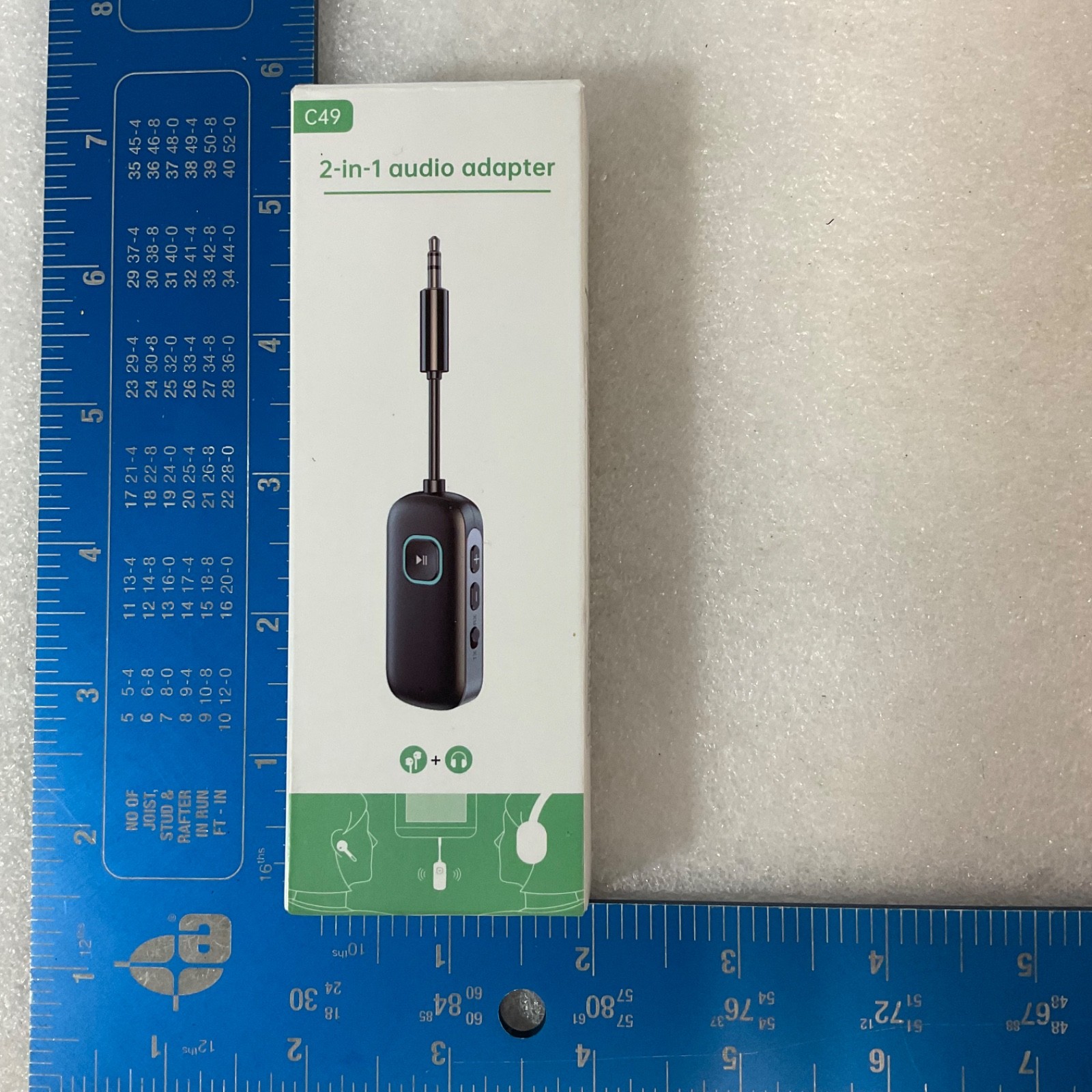 C49 2-in-1 Bluetooth Audio Adapter 3.5mm Transmitter Receiver Black - Image 8