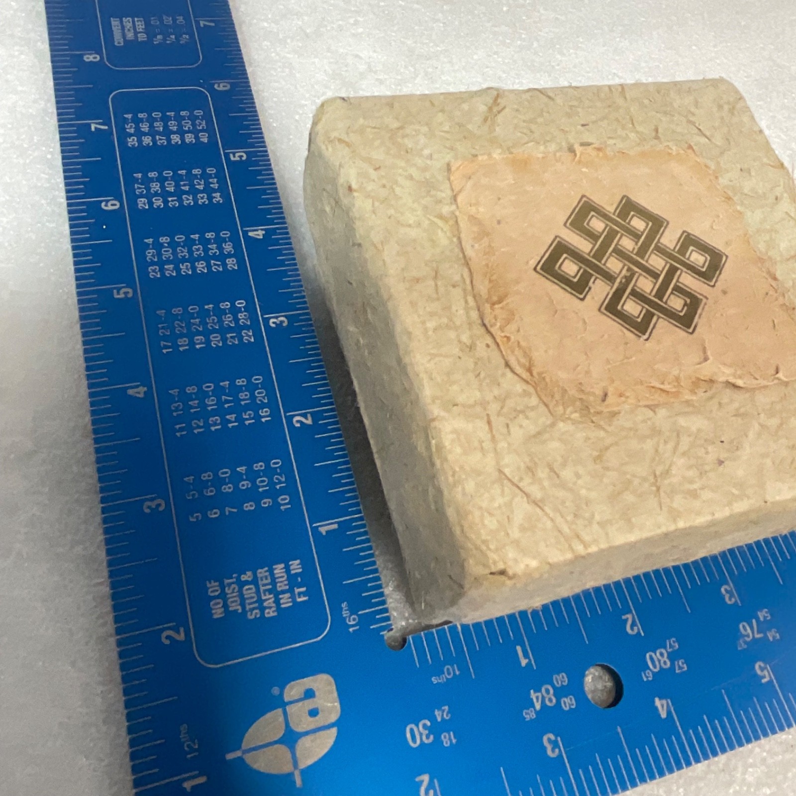 Fibrous Paper Trinket Box Endless Knot Design 4in Square - Image 10