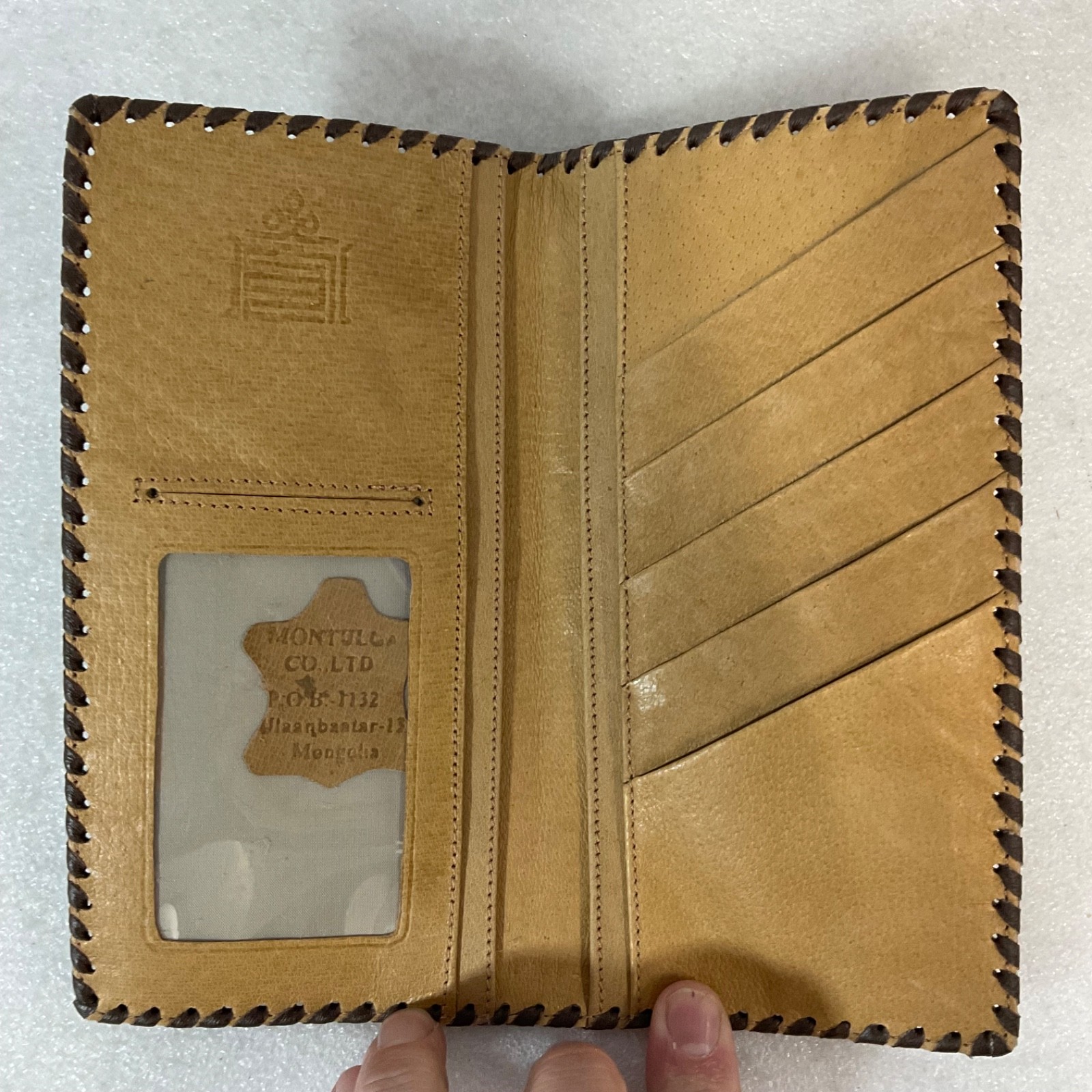 Chinggis Khan Leather Wallet Mongolia Tooled Bifold Montulga Co Ltd Genghis Khan - Image 4