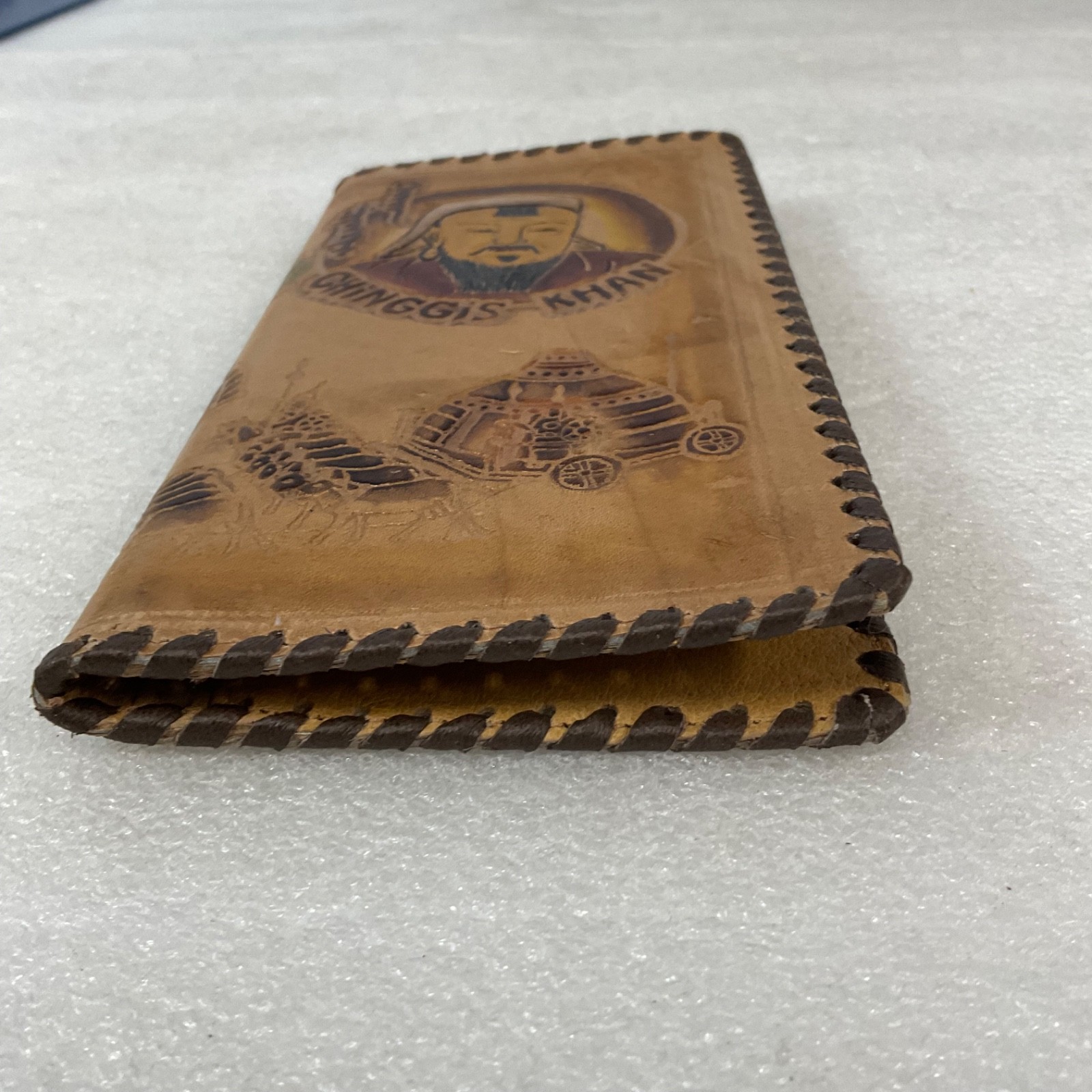 Chinggis Khan Leather Wallet Mongolia Tooled Bifold Montulga Co Ltd Genghis Khan - Image 16