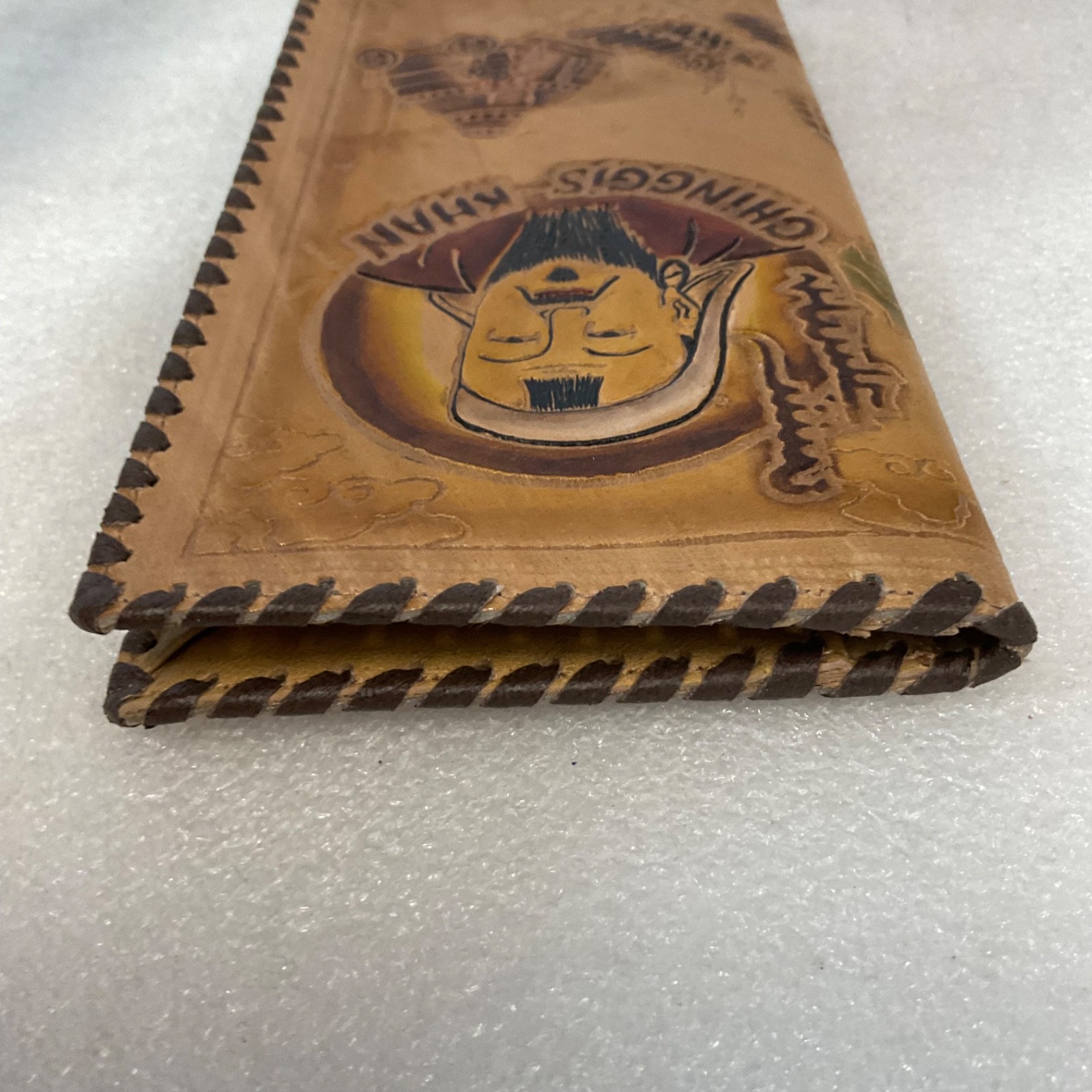 Chinggis Khan Leather Wallet Mongolia Tooled Bifold Montulga Co Ltd Genghis Khan - Image 17