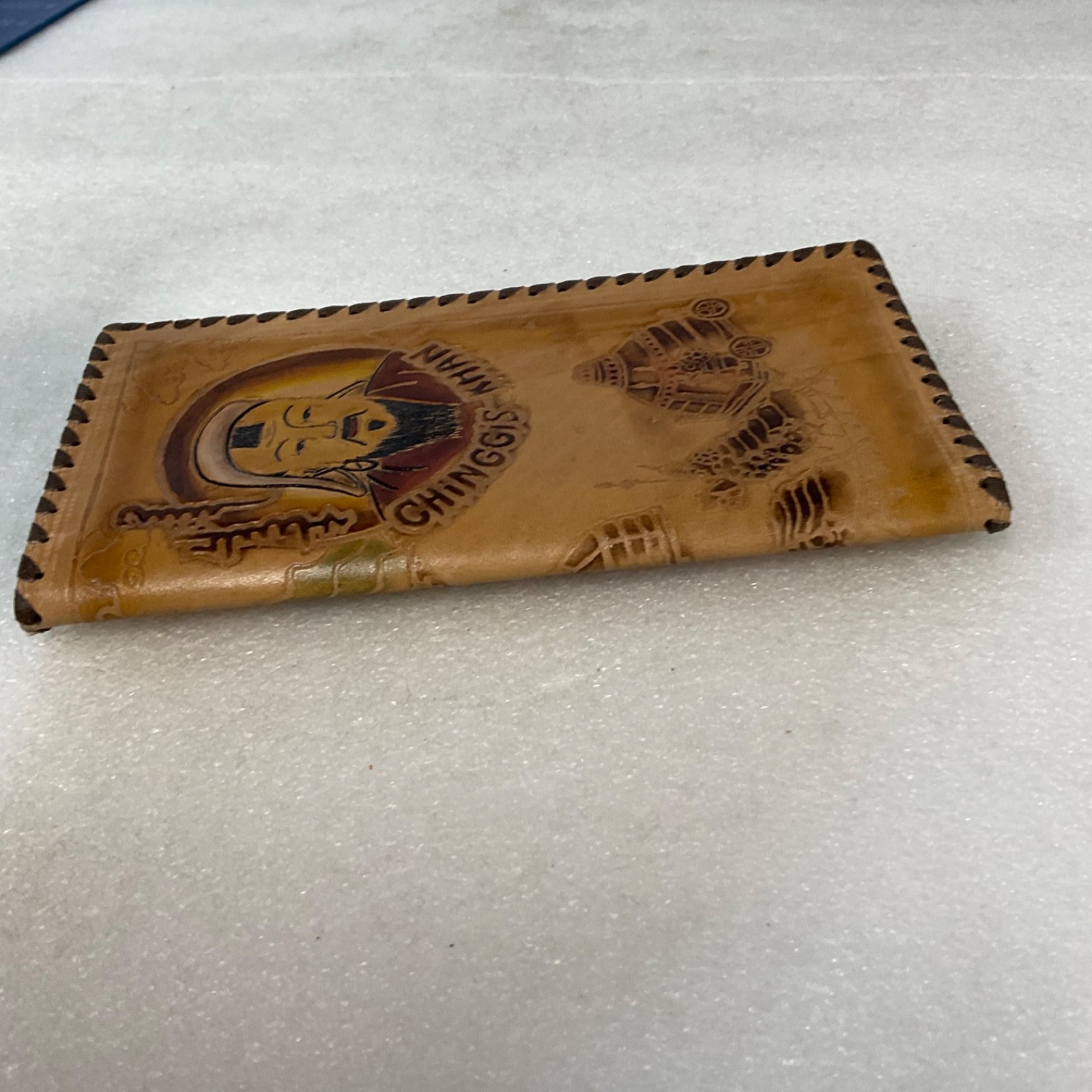 Chinggis Khan Leather Wallet Mongolia Tooled Bifold Montulga Co Ltd Genghis Khan - Image 18