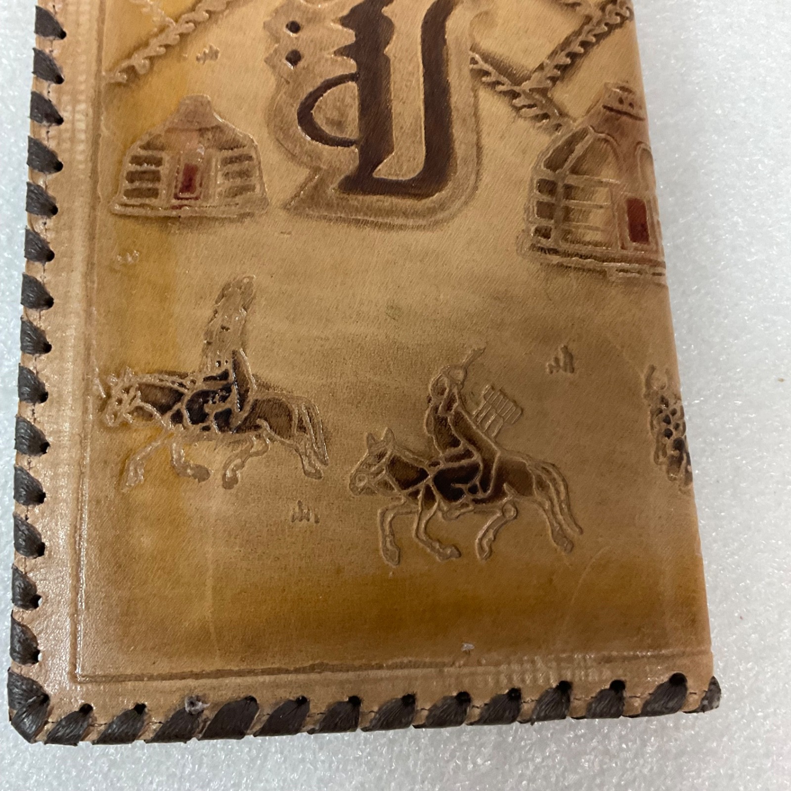 Chinggis Khan Leather Wallet Mongolia Tooled Bifold Montulga Co Ltd Genghis Khan - Image 22