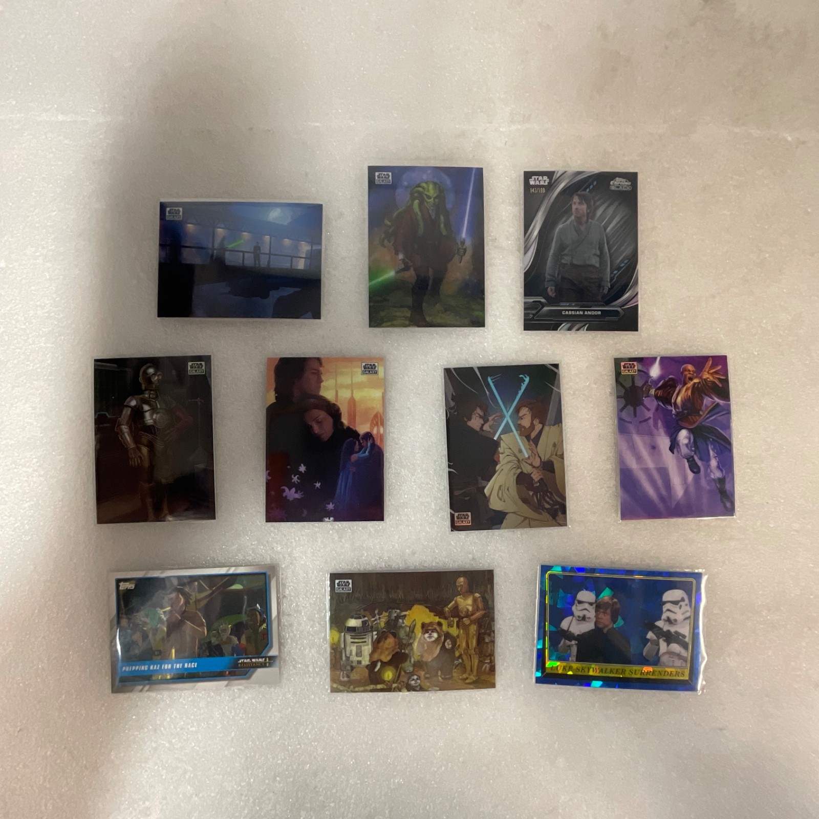 2025 Topps Star Wars Chrome Galaxy 10 Card Lot Cassian /199 Vader Luke - Image 1