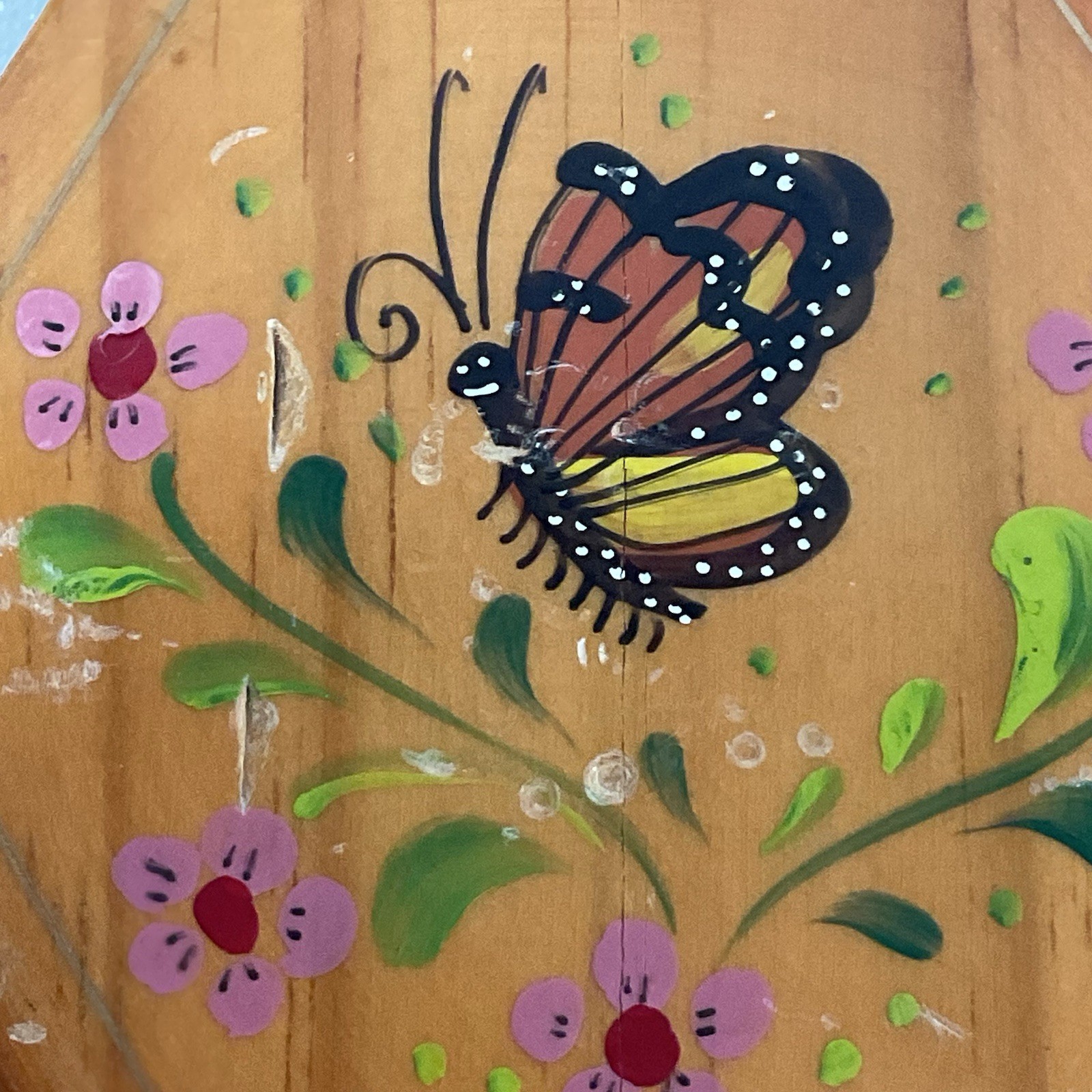 Hexagon Wooden Trinket Box Hand Painted Butterfly Floral Hinged Jewelry Storage - Image 14