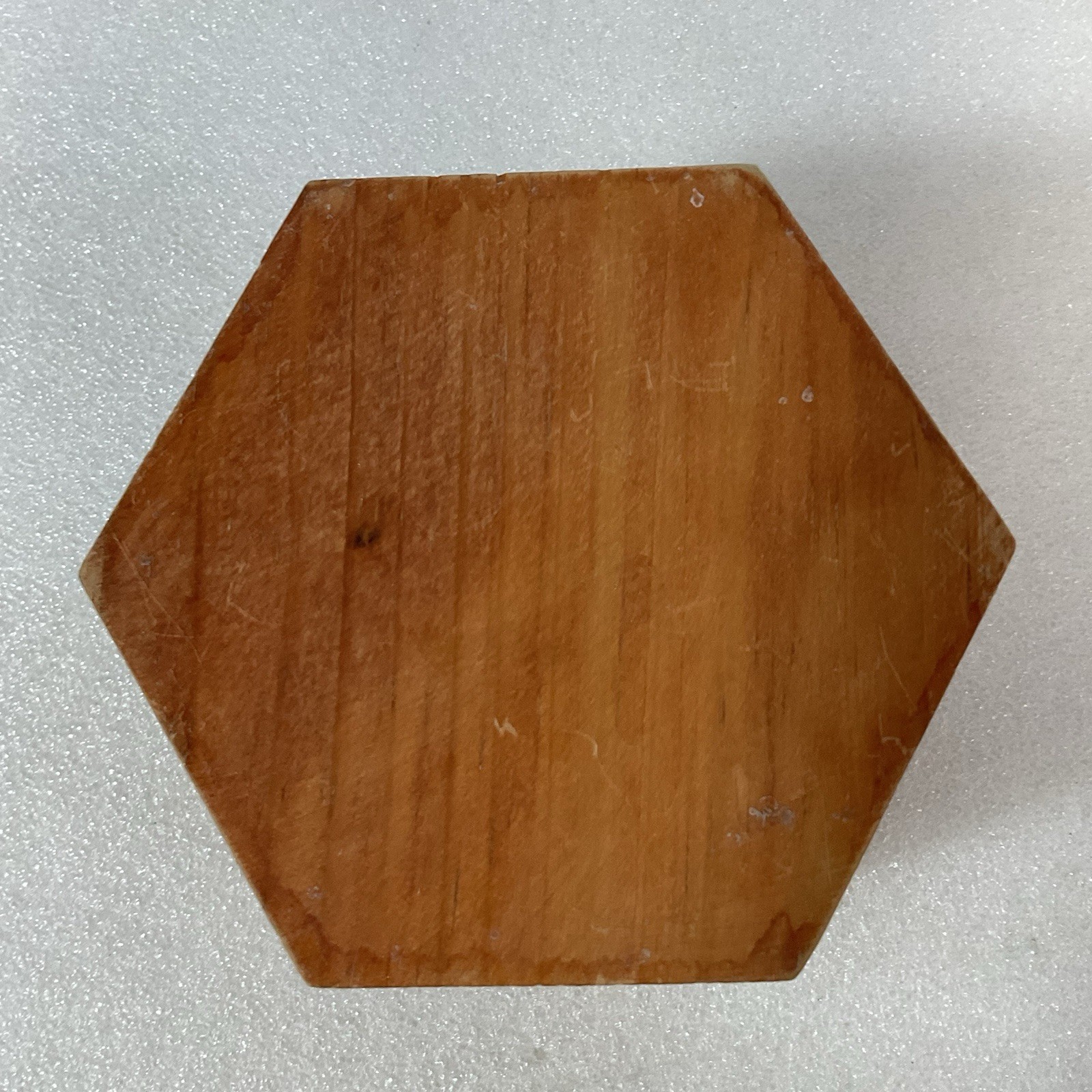 Hexagon Wooden Trinket Box Hand Painted Butterfly Floral Hinged Jewelry Storage - Image 15