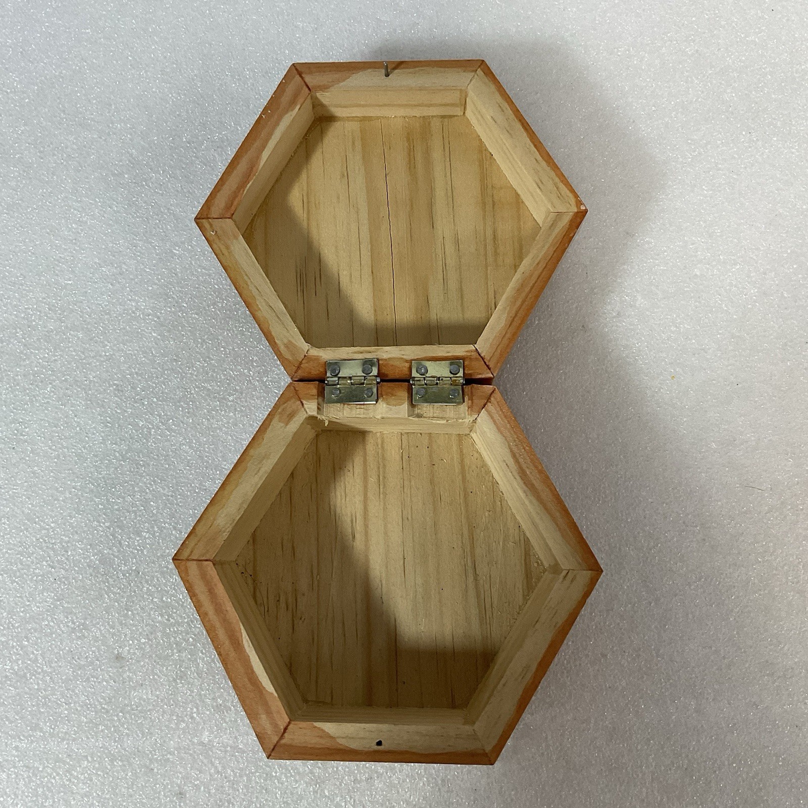 Hexagon Wooden Trinket Box Hand Painted Butterfly Floral Hinged Jewelry Storage - Image 19