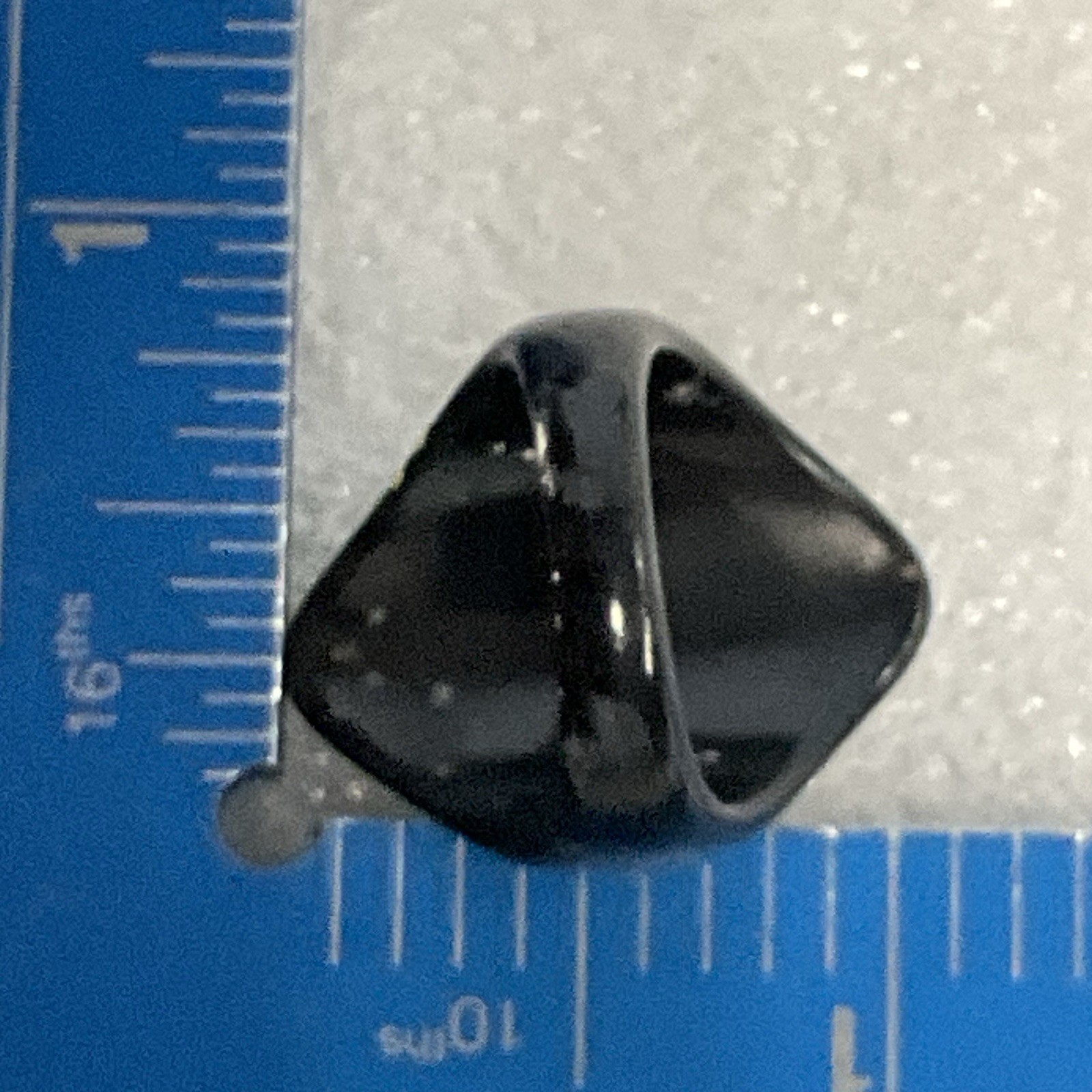 Vintage Black Floral Painted Plastic Ring Size 6.75 Handmade Retro Costume Jewel - Image 7