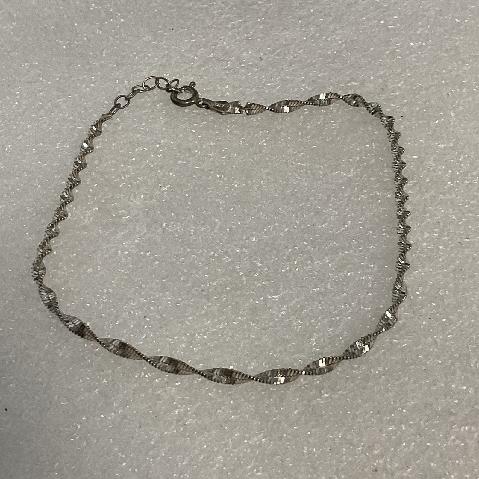 925 Sterling Silver Italy Twisted Rope Chain Anklet 9.5" Women’s Jewelry 3.18g - Image 2
