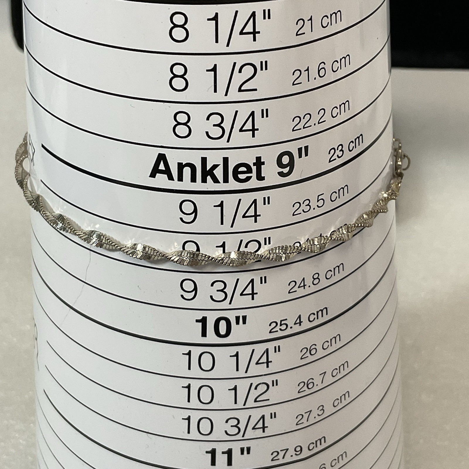 925 Sterling Silver Italy Twisted Rope Chain Anklet 9.5" Women’s Jewelry 3.18g - Image 5