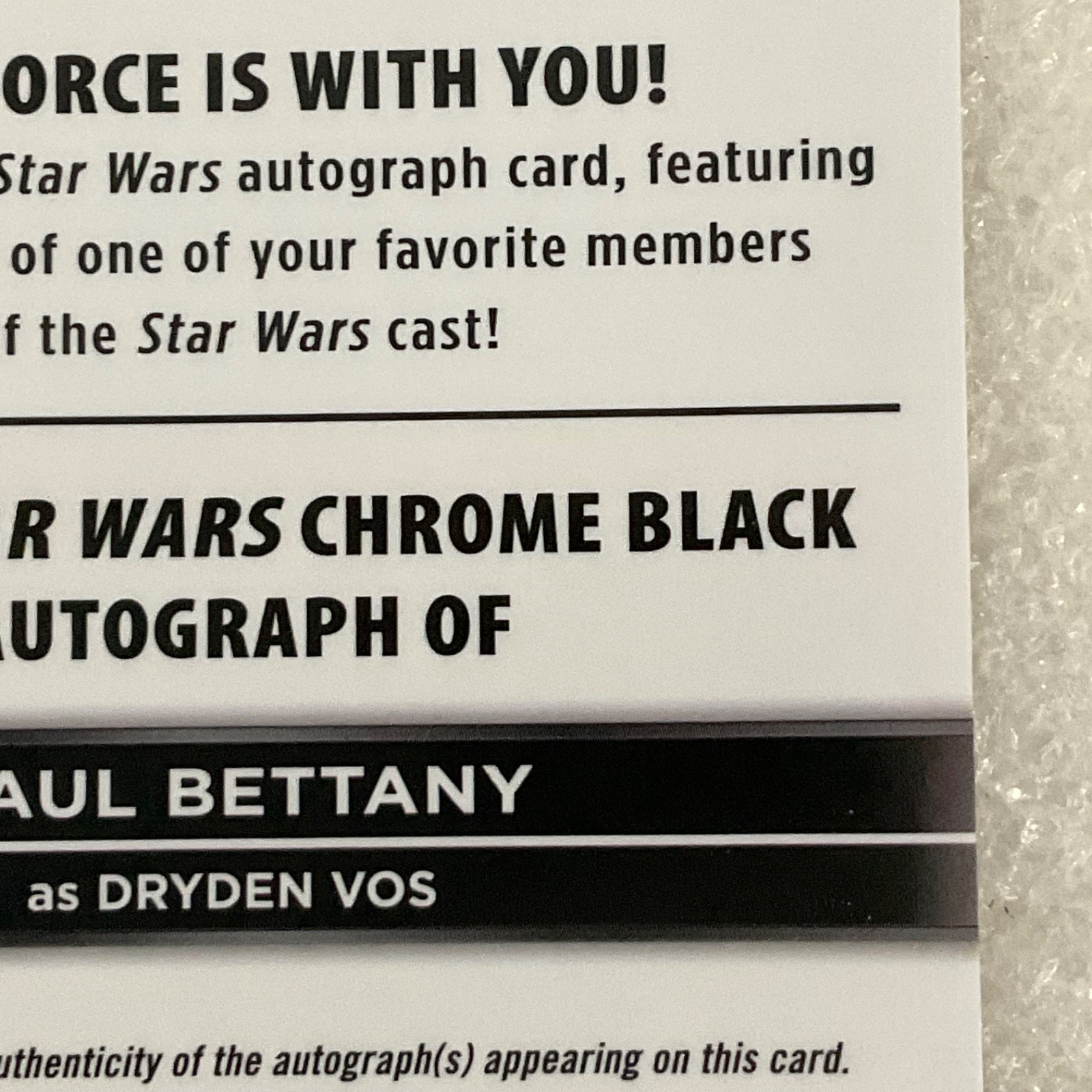 Star Wars Smugglers Outpost Dryden Vos Paul Bettany Auto 1/1 CB-PB - Image 14