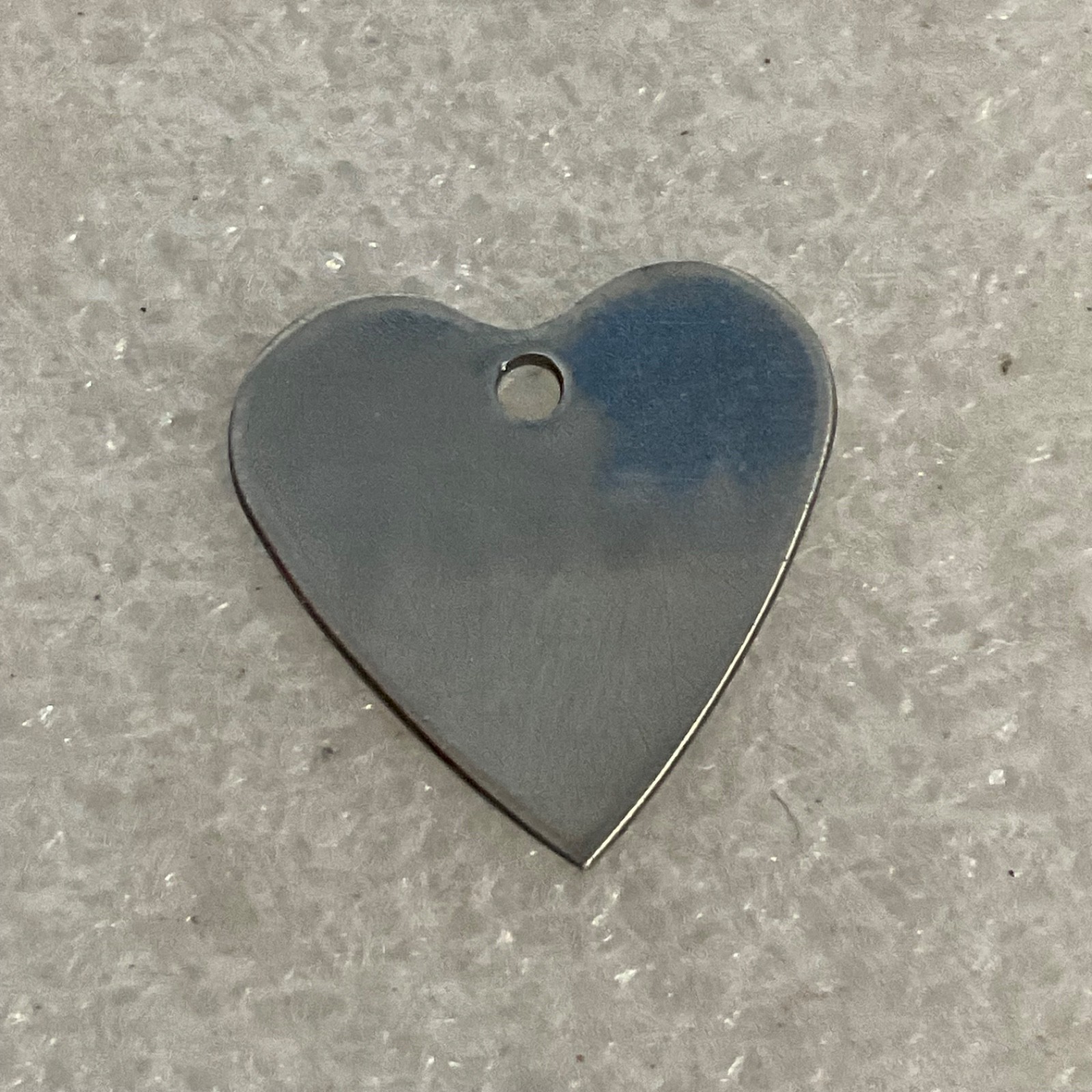 Larry Heart Pet ID Tag Silver Tone Metal Charm Small Personalized - Image 2