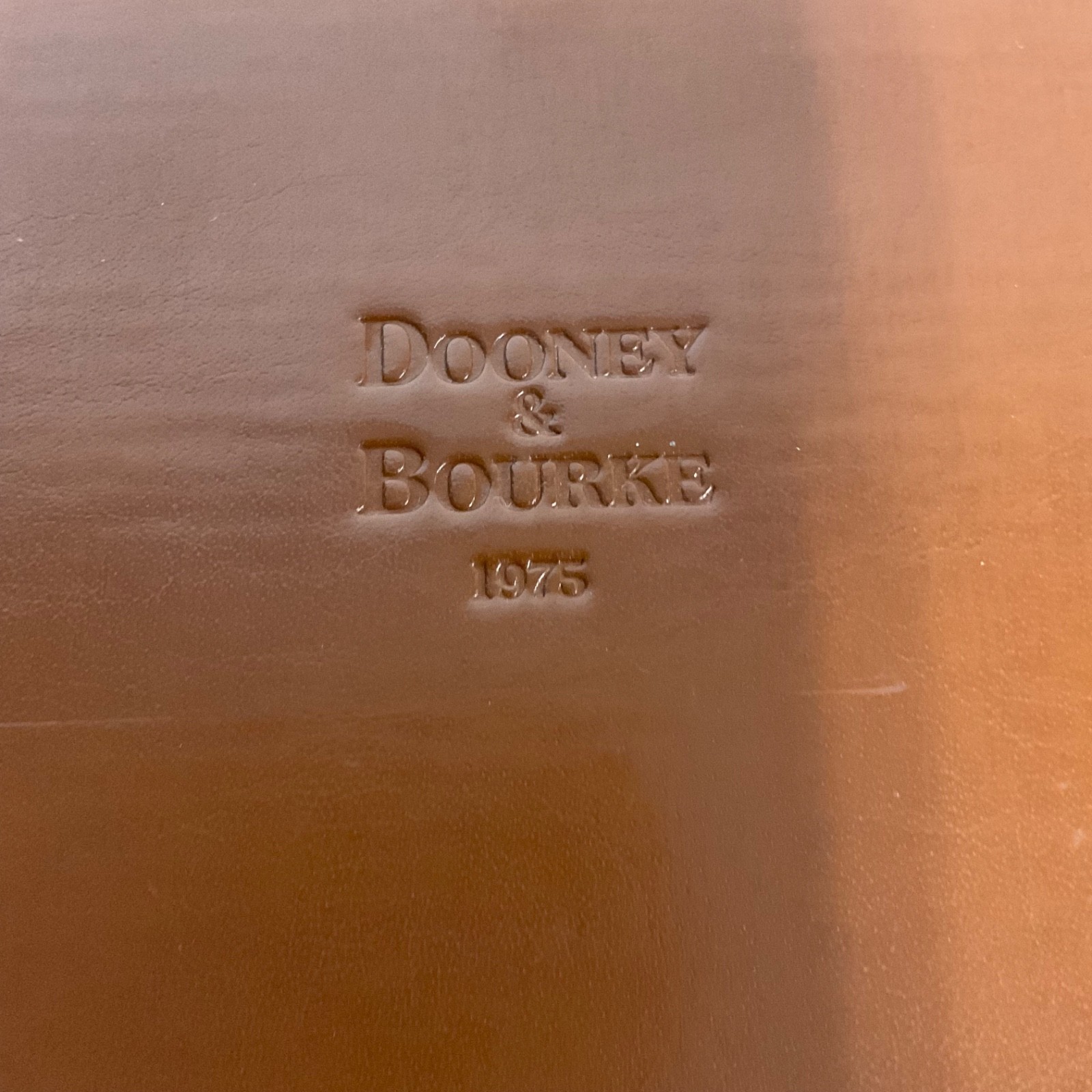 Dooney & Bourke 1975 Brown Storage Box Marbled Interior 8.75in - Image 3