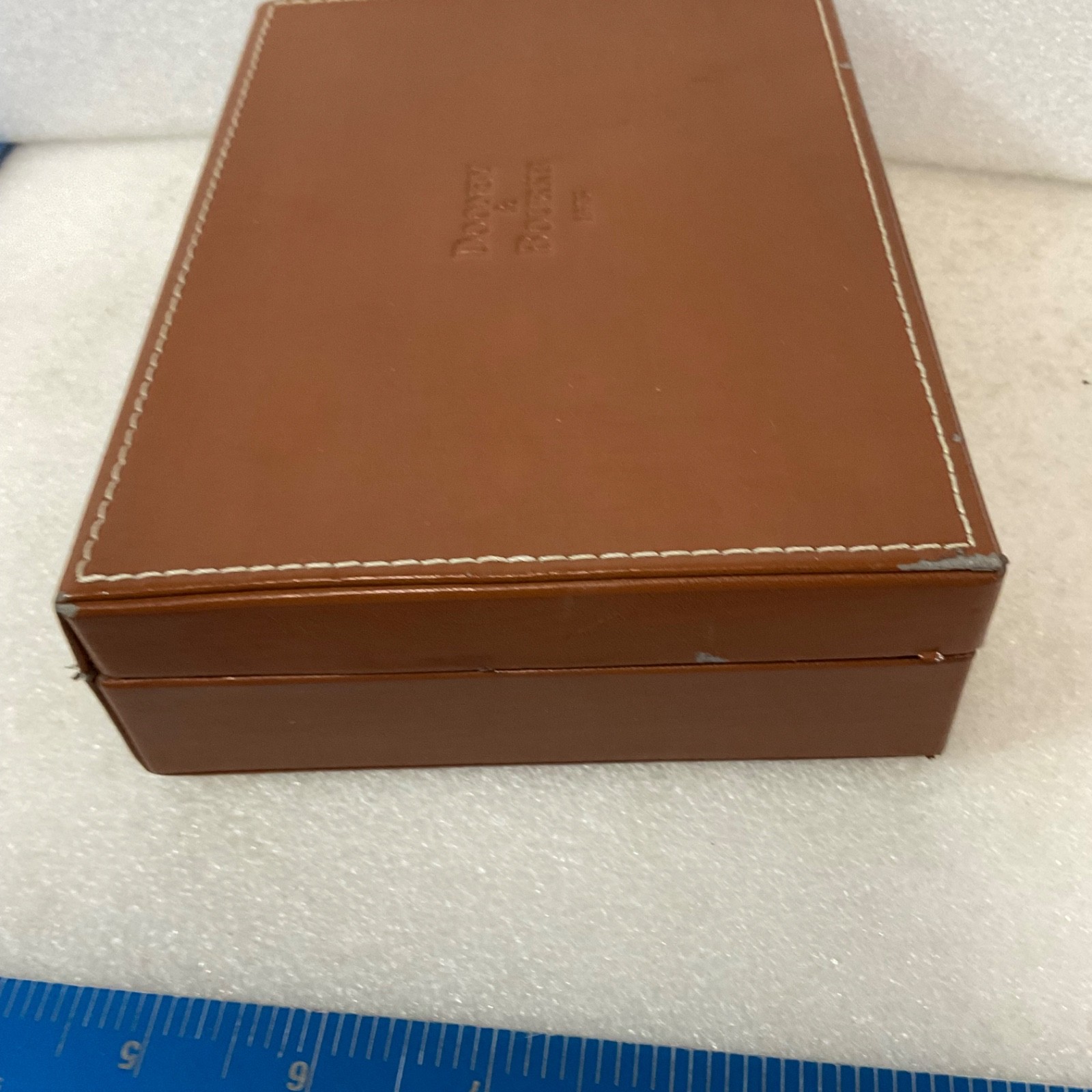Dooney & Bourke 1975 Brown Storage Box Marbled Interior 8.75in - Image 5
