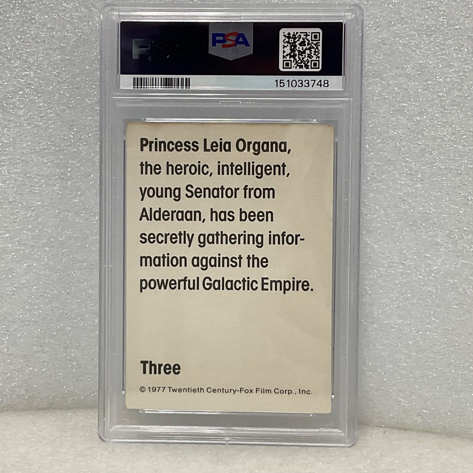 1977 Star Wars Wonder Bread #3 Princess Leia Organa #151033748 PSA 6 - Image 5