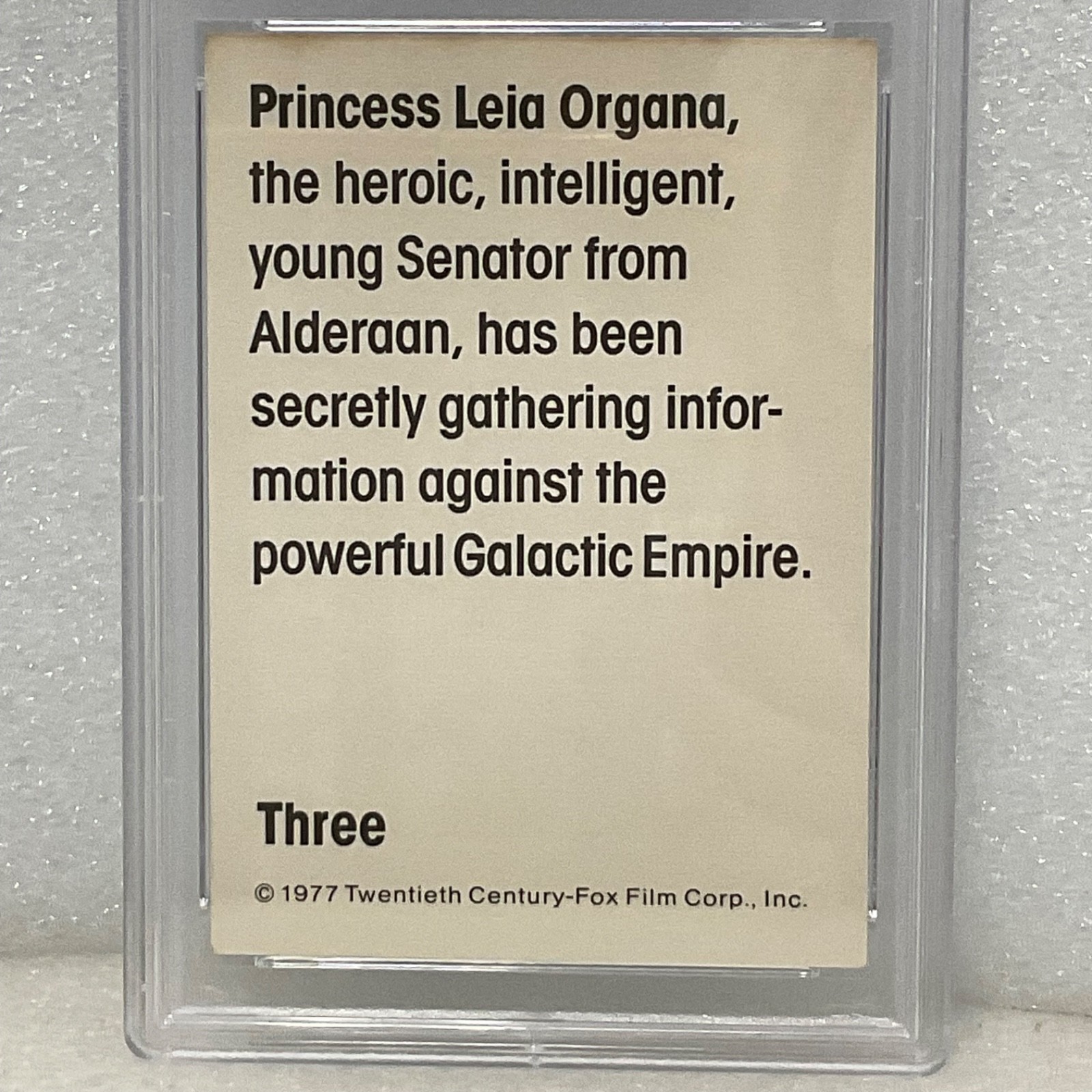 1977 Star Wars Wonder Bread #3 Princess Leia Organa #151033748 PSA 6 - Image 6