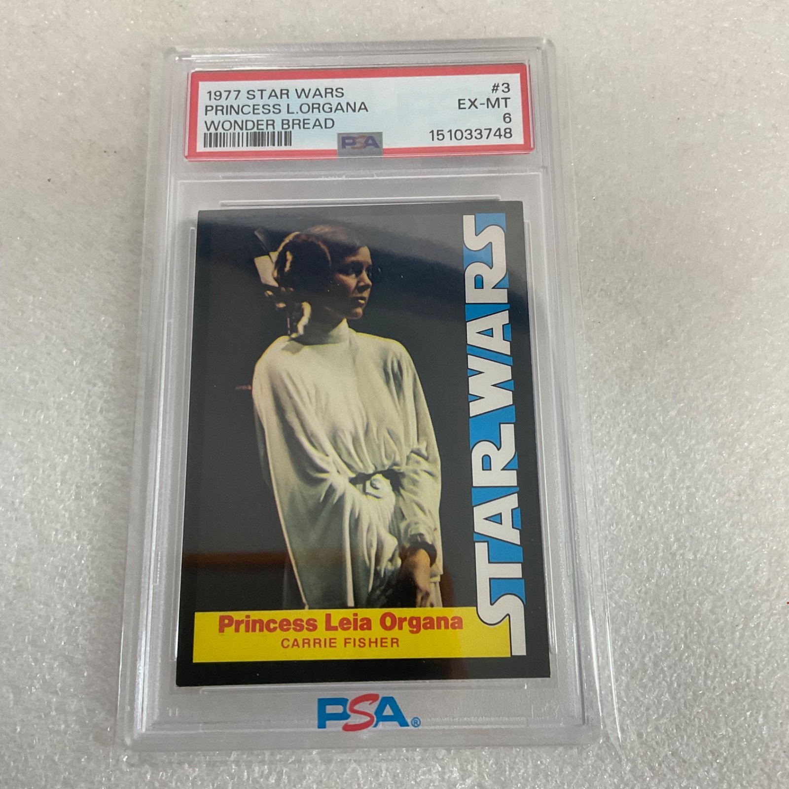 1977 Star Wars Wonder Bread #3 Princess Leia Organa #151033748 PSA 6 - Image 18