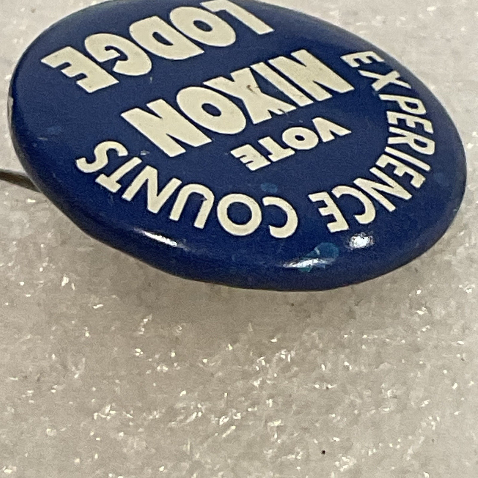 Experience Counts Vote Nixon Lodge Blue & White Vintage 1” Button Pin Pinback - Image 5