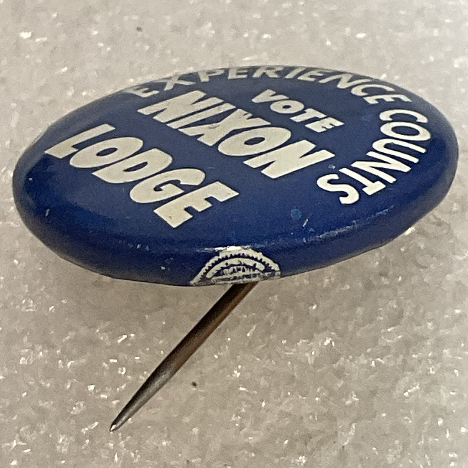 Experience Counts Vote Nixon Lodge Blue & White Vintage 1” Button Pin Pinback - Image 6