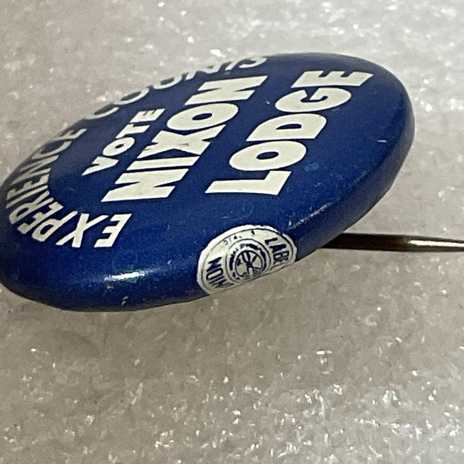 Experience Counts Vote Nixon Lodge Blue & White Vintage 1” Button Pin Pinback - Image 7