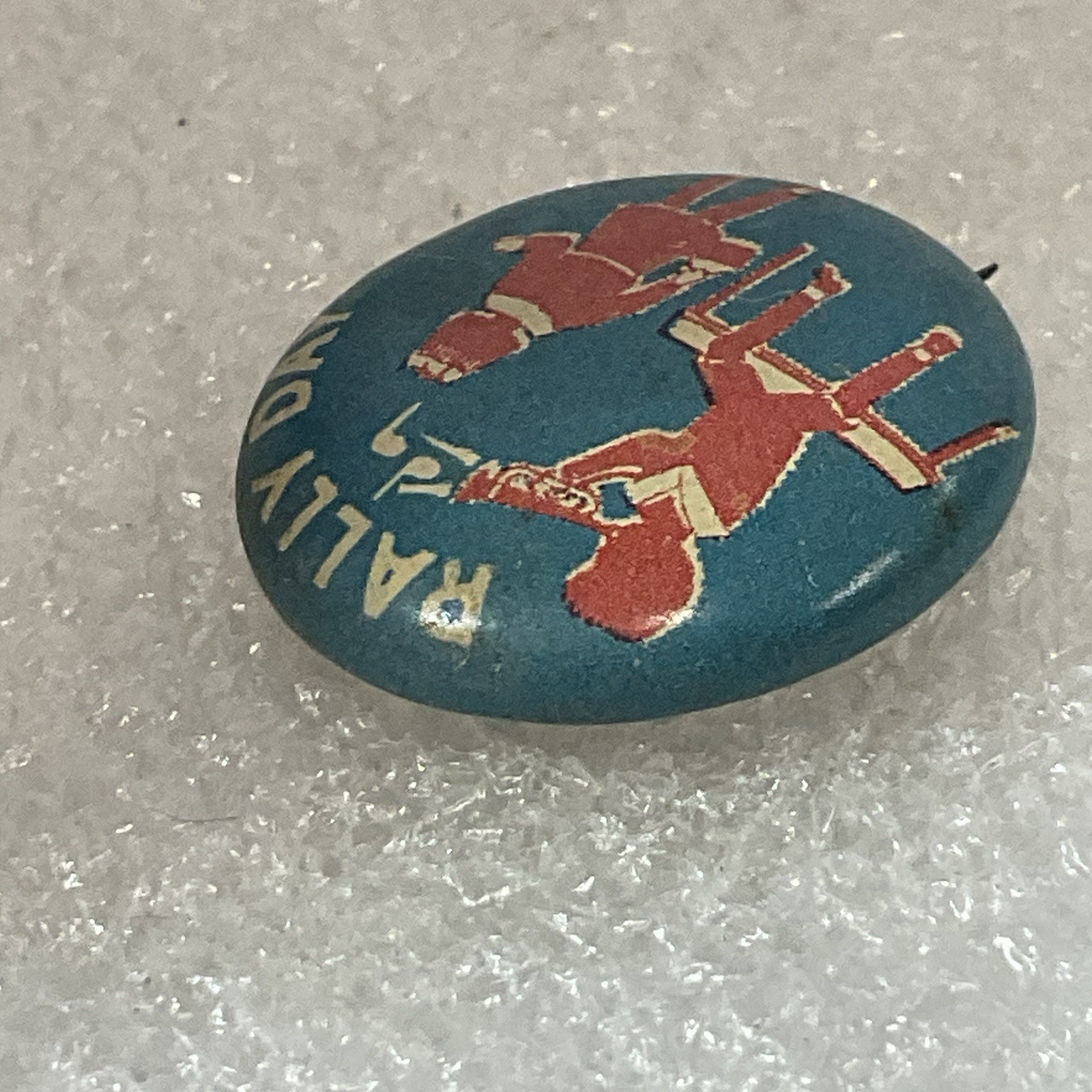 Rally Day .75” Vintage Button Made By Better SS Supply Royal Oak Mich - Image 2