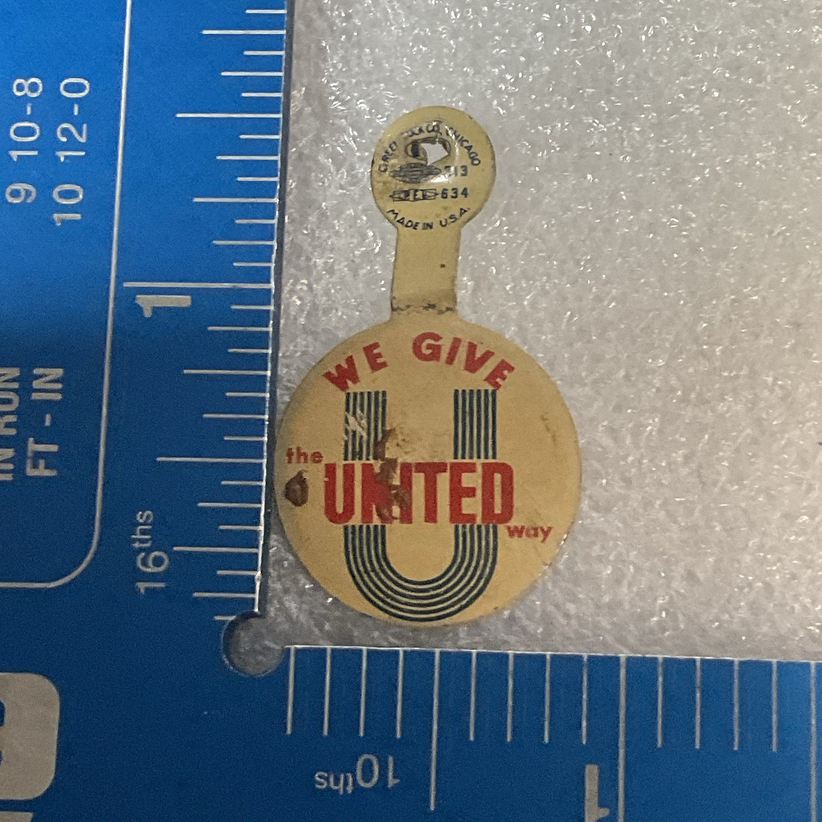 We Give The United Way Fold Over .75” Button Made By Green Duck Co - Image 3