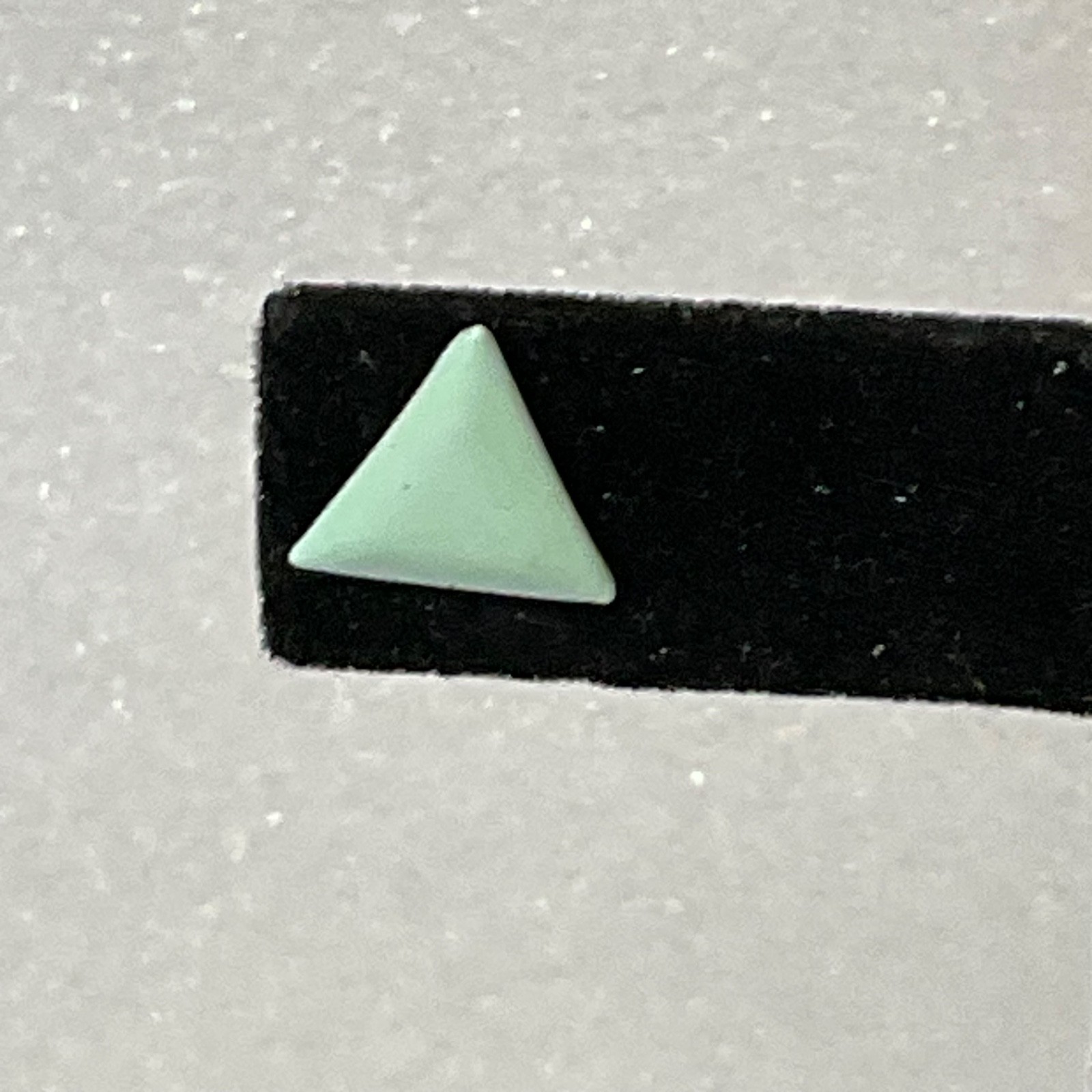 Vintage Mint Green Triangle Stud Earrings 0.5in Geometric Minimalist Jewelry - Image 2