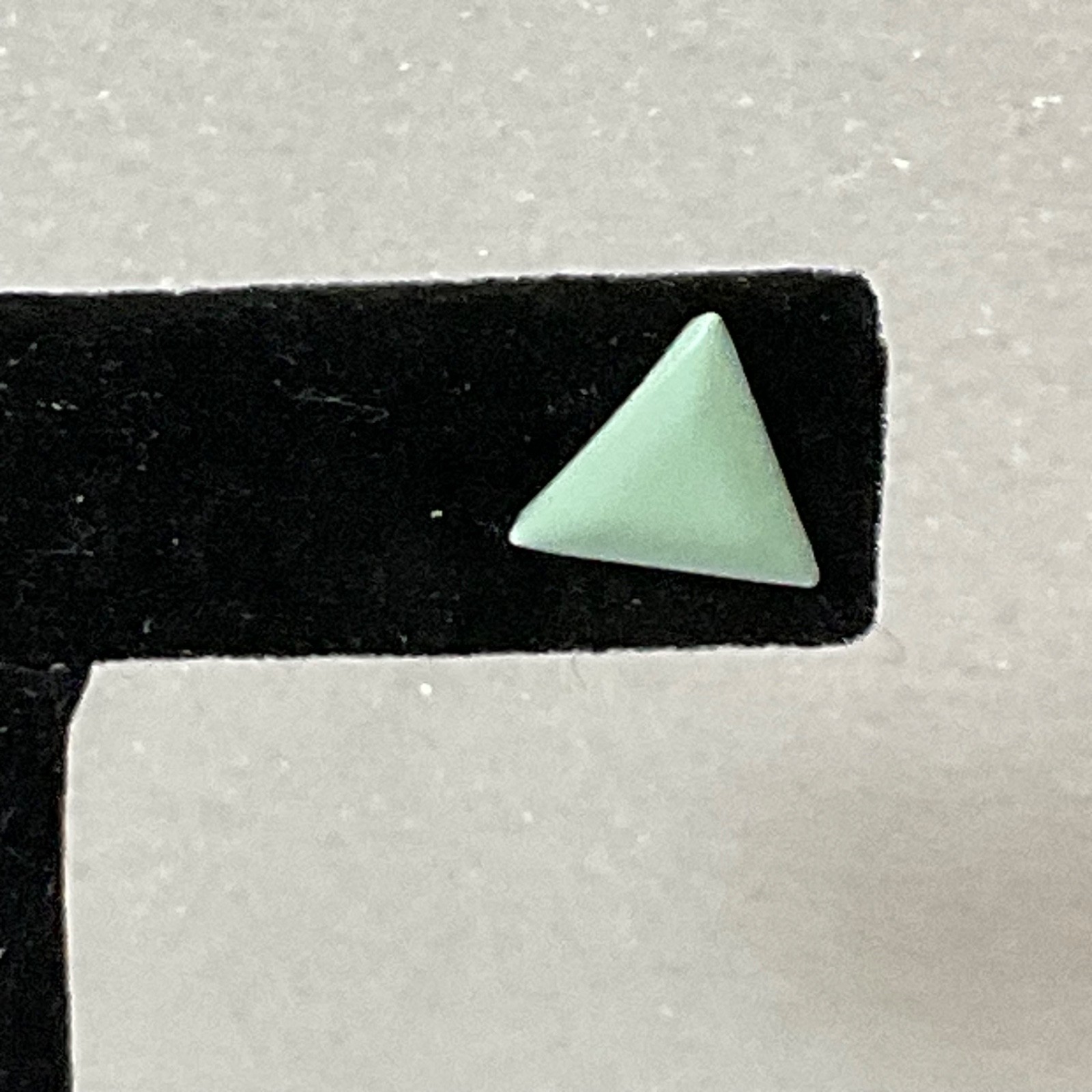 Vintage Mint Green Triangle Stud Earrings 0.5in Geometric Minimalist Jewelry - Image 3