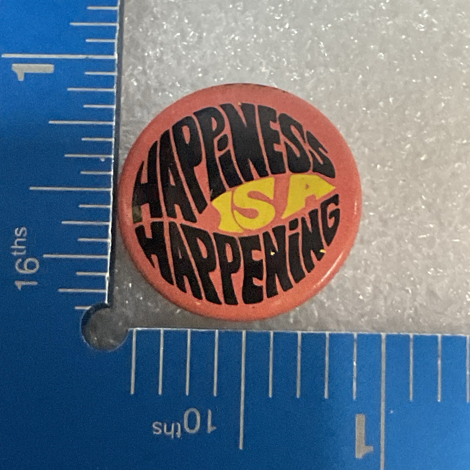 Happiness Is A Happening Vintage 1” Button Pin Pinback Made By Creative - Image 12