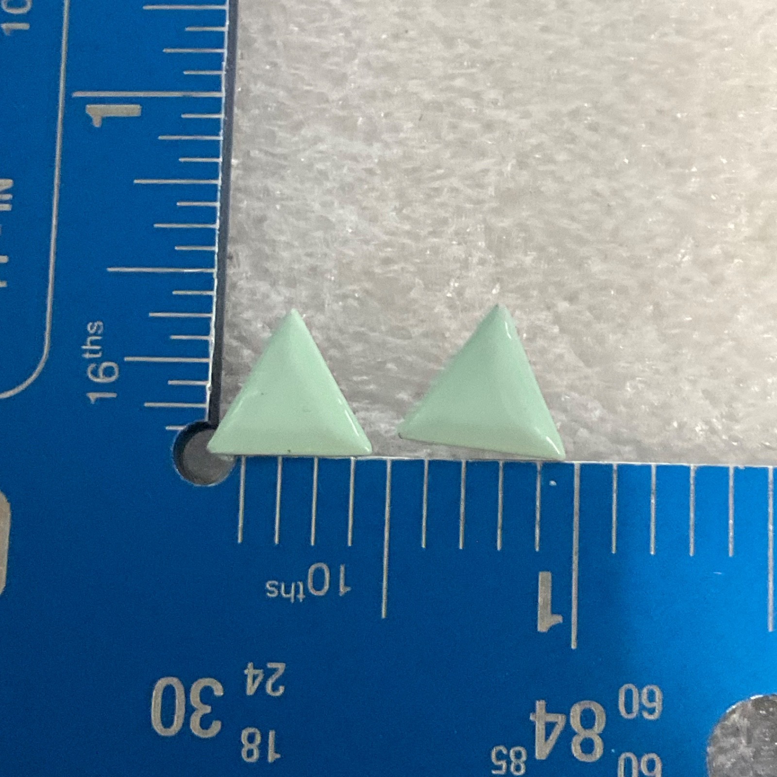 Vintage Mint Green Triangle Stud Earrings 0.5in Geometric Minimalist Jewelry - Image 13