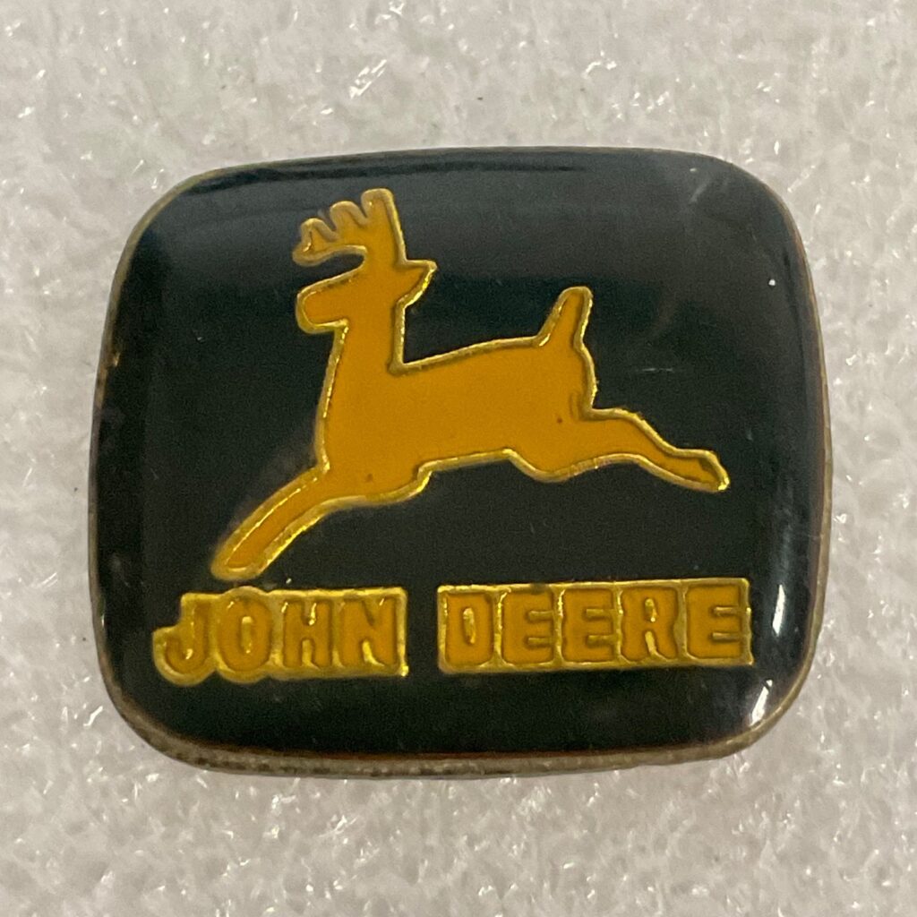 Vintage John Deere Lapel Pin Green & Yellow Logo Tractor Farm Collectible Badge - Image 1