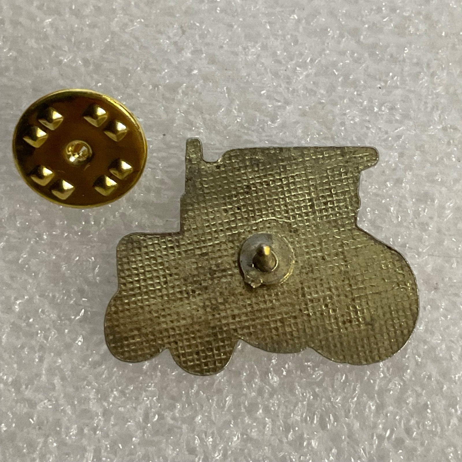 Green Yellow Gold Vintage Tractor Lapel Pin Farm Equipment Collectible Badge - Image 5