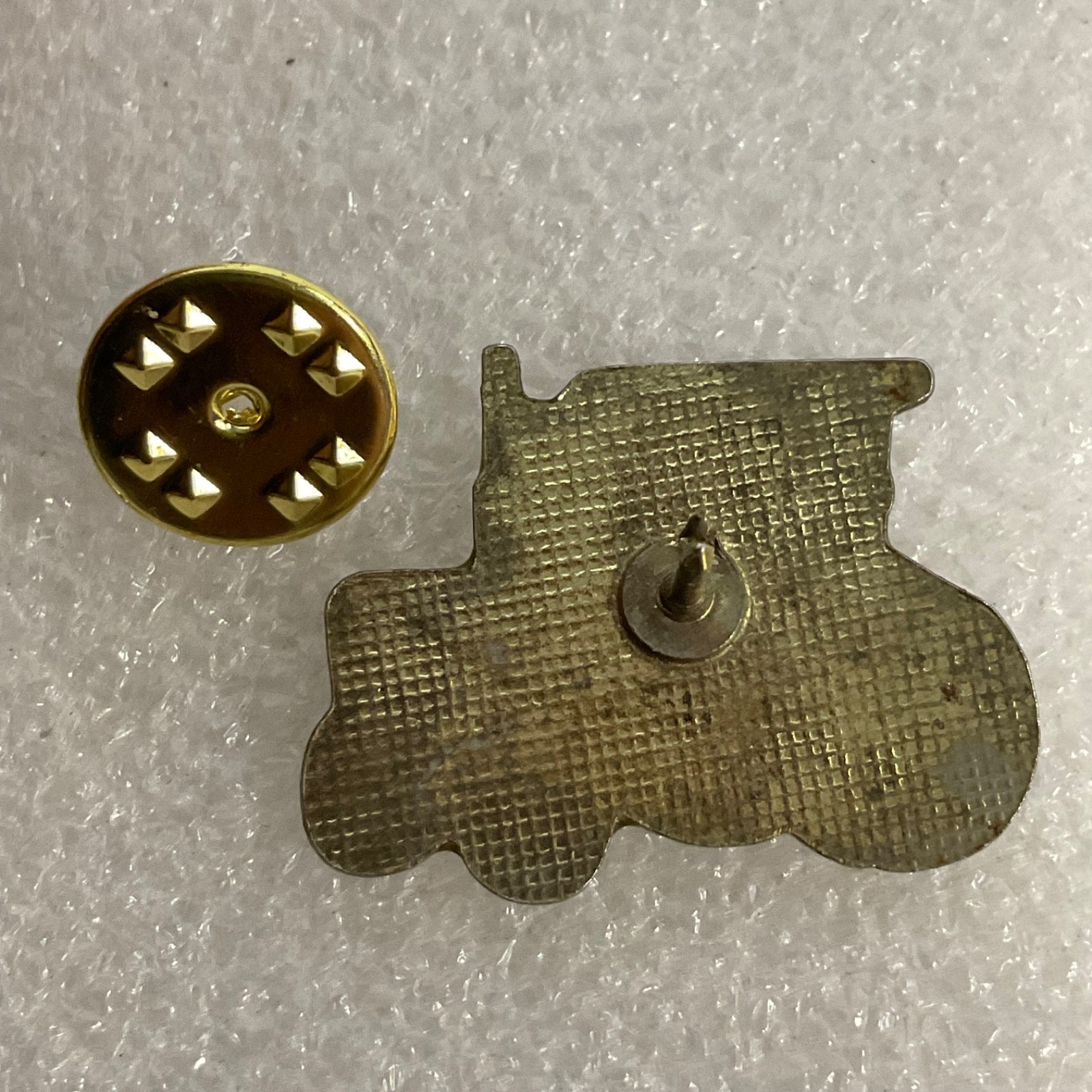 Vintage Green Yellow Gold Tractor Lapel Pin Farm Equipment Collectible Badge - Image 5