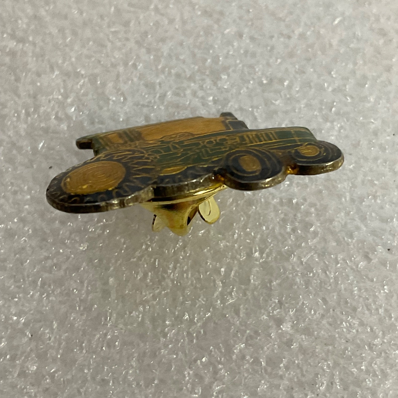 Vintage Green Yellow Gold Tractor Lapel Pin Farm Equipment Collectible Badge - Image 8