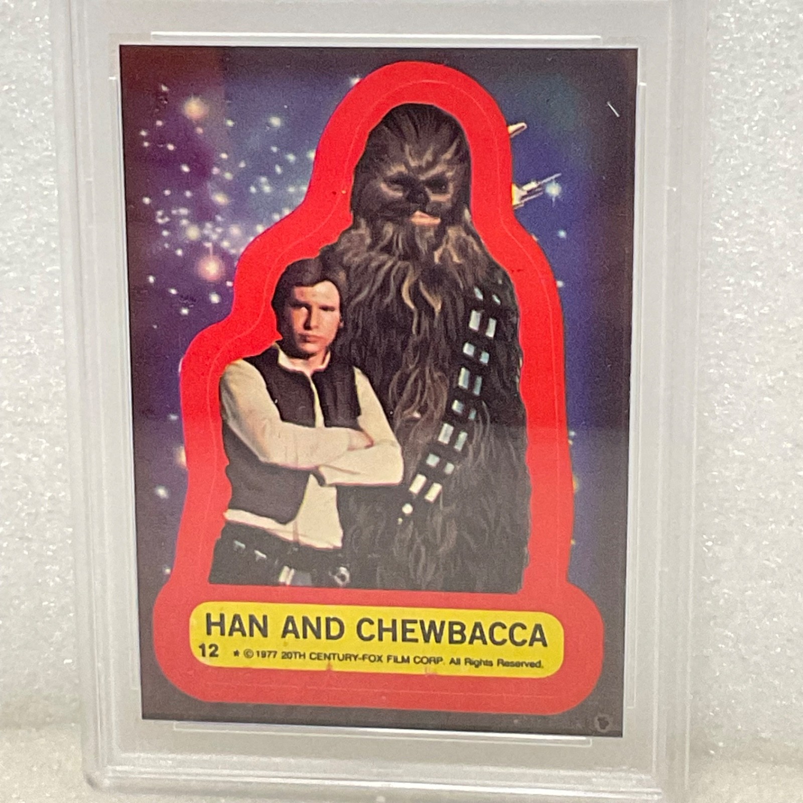 1977 Star Wars Han And Chewbacca Sticker Card #12 PSA 7 CERT#151033805 - Image 4