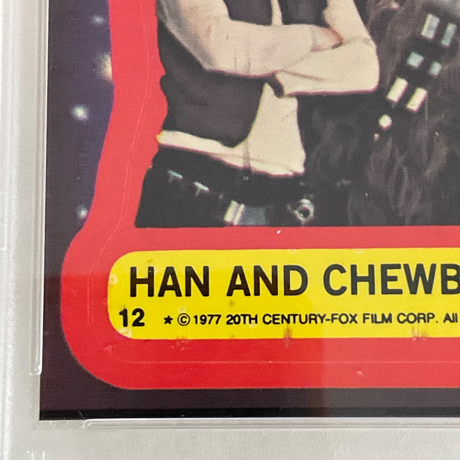 1977 Star Wars Han And Chewbacca Sticker Card #12 PSA 7 CERT#151033805 - Image 11