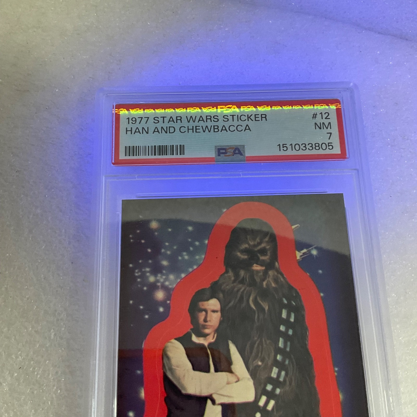 1977 Star Wars Han And Chewbacca Sticker Card #12 PSA 7 CERT#151033805 - Image 19