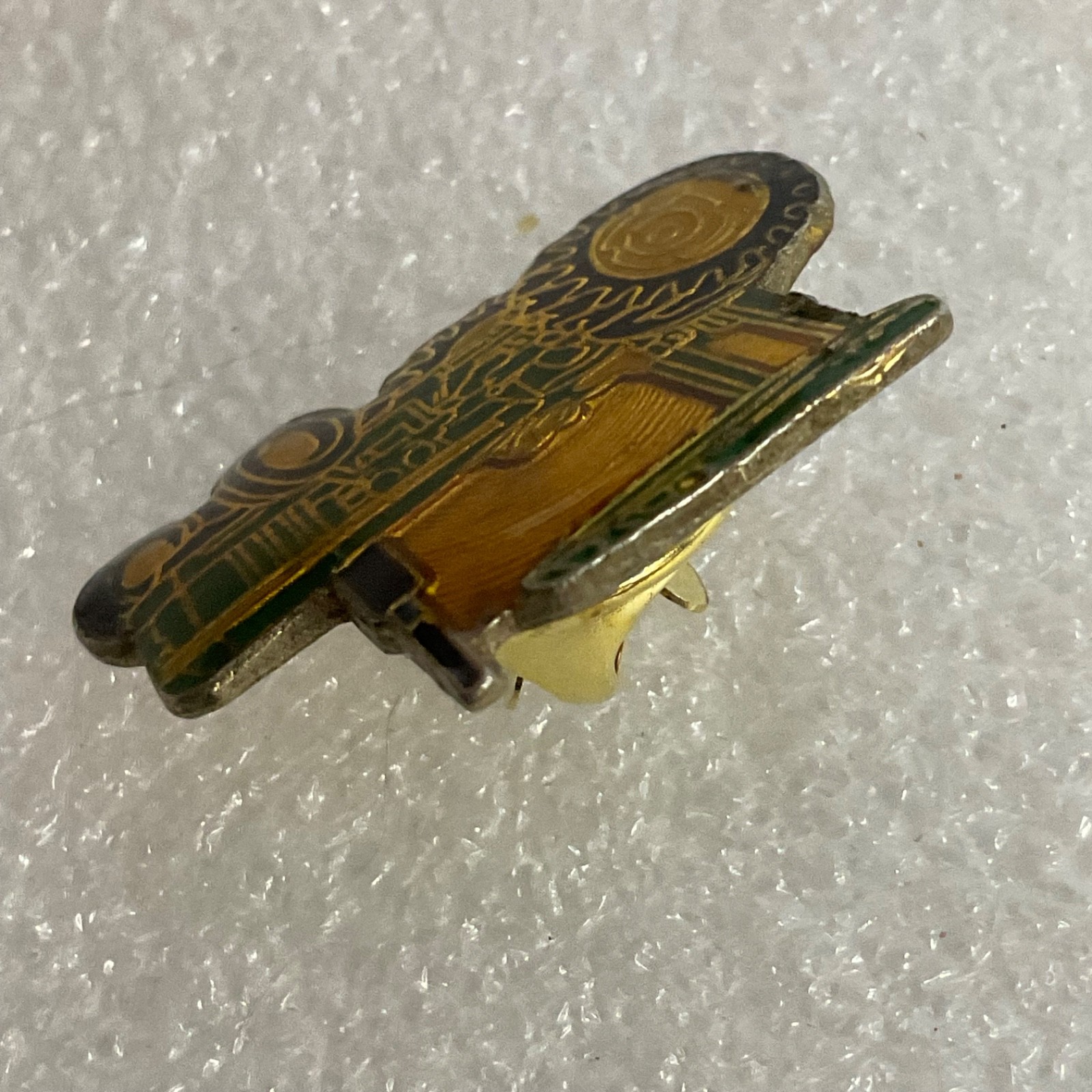 Green Yellow Gold Tractor Vintage Lapel Pin Farm Equipment Collectible Badge - Image 7